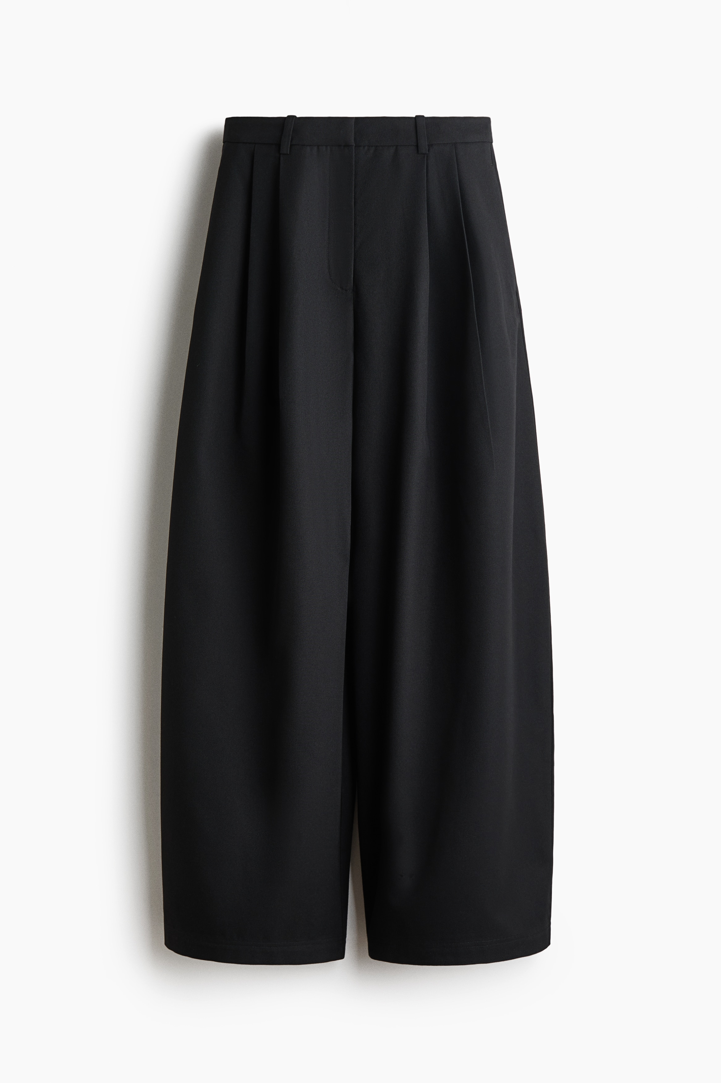 Pleated barrel trousers - Black