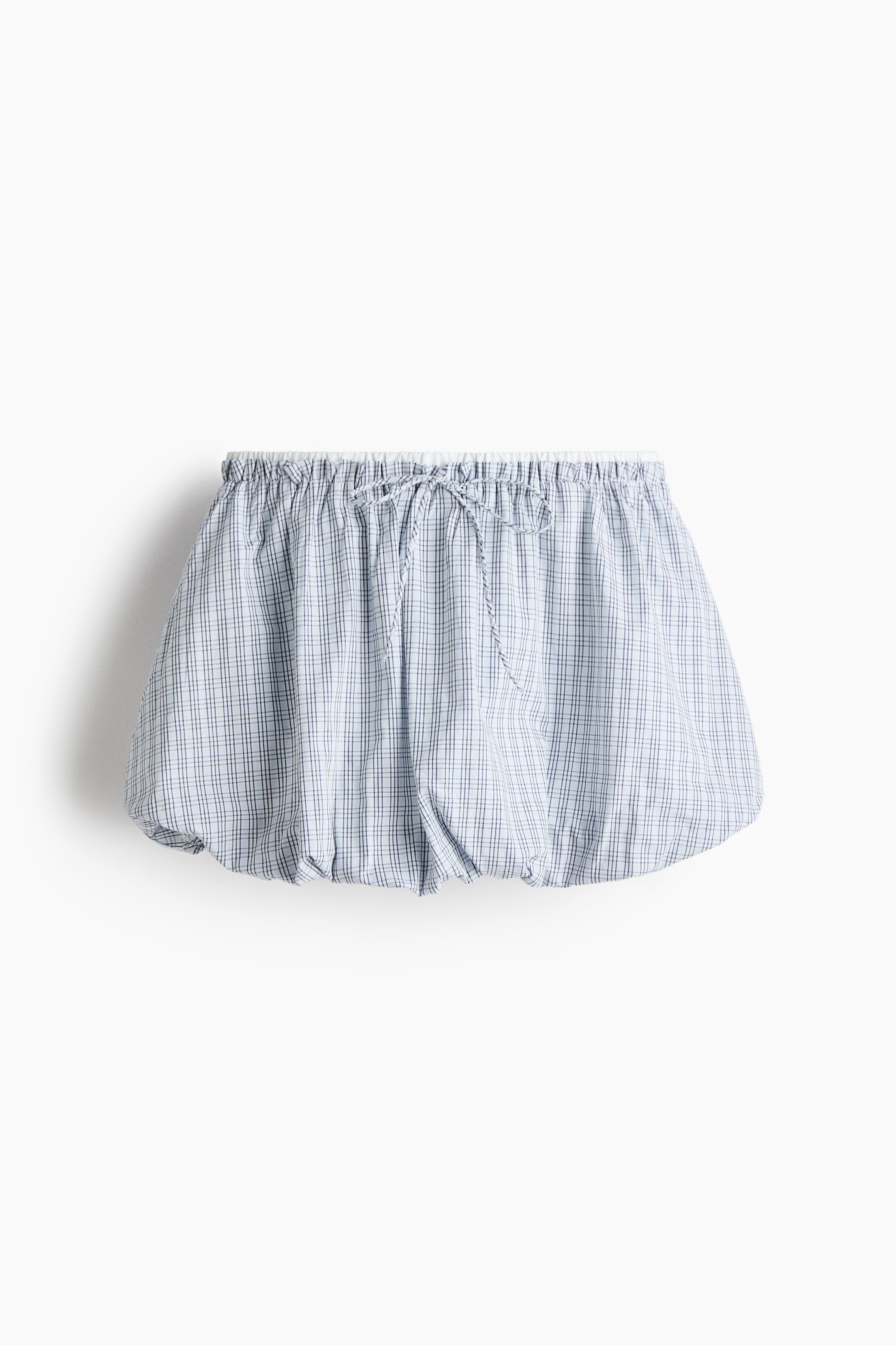 Xem ảnh lớn hơn: Quần short giả váy dáng bóng bay - Màu xanh dương nhạt/Kẻ ca rô - Ladies | H&M VN 1