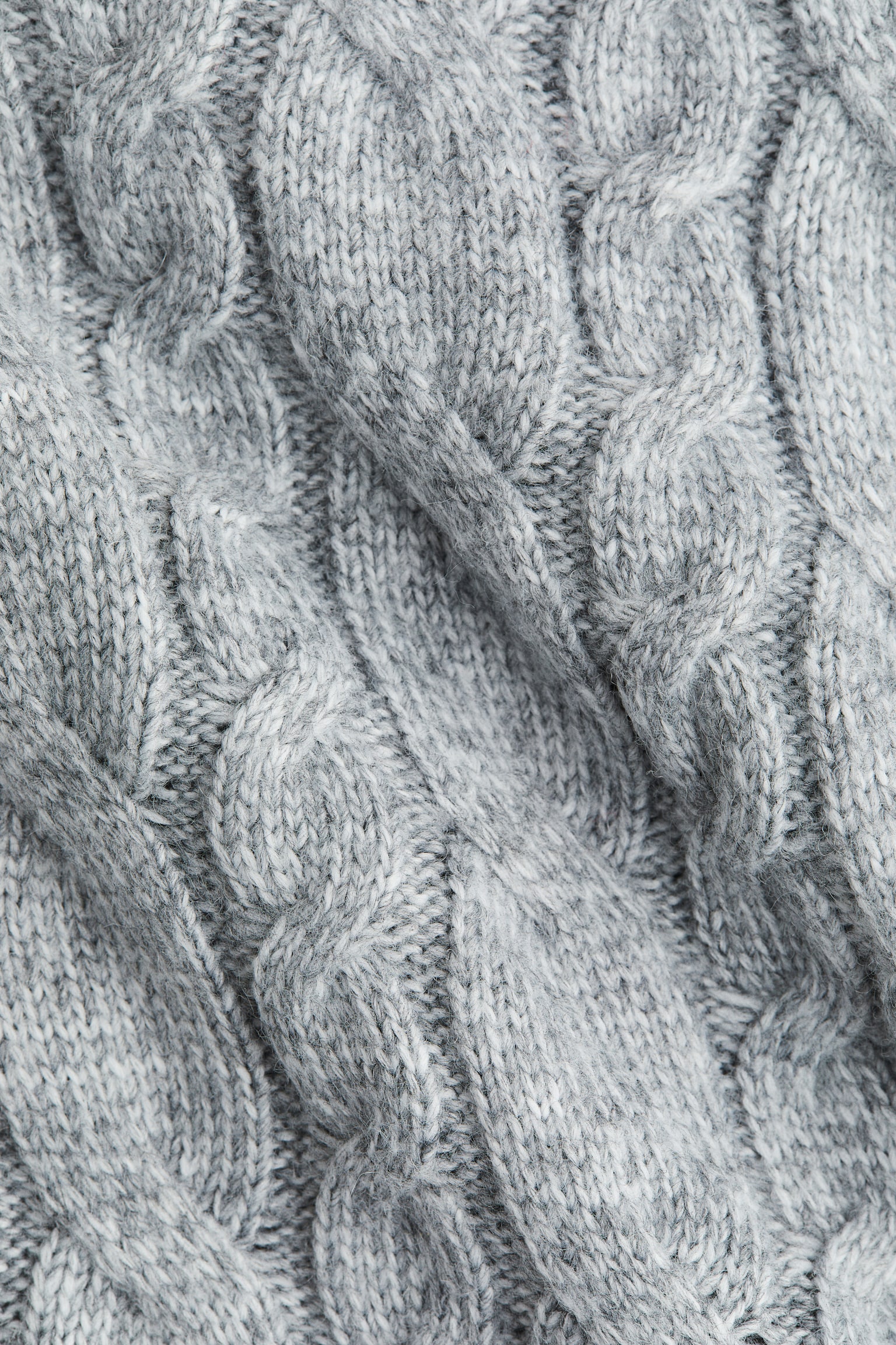 Cable-knit jumper - Grey marl - 3