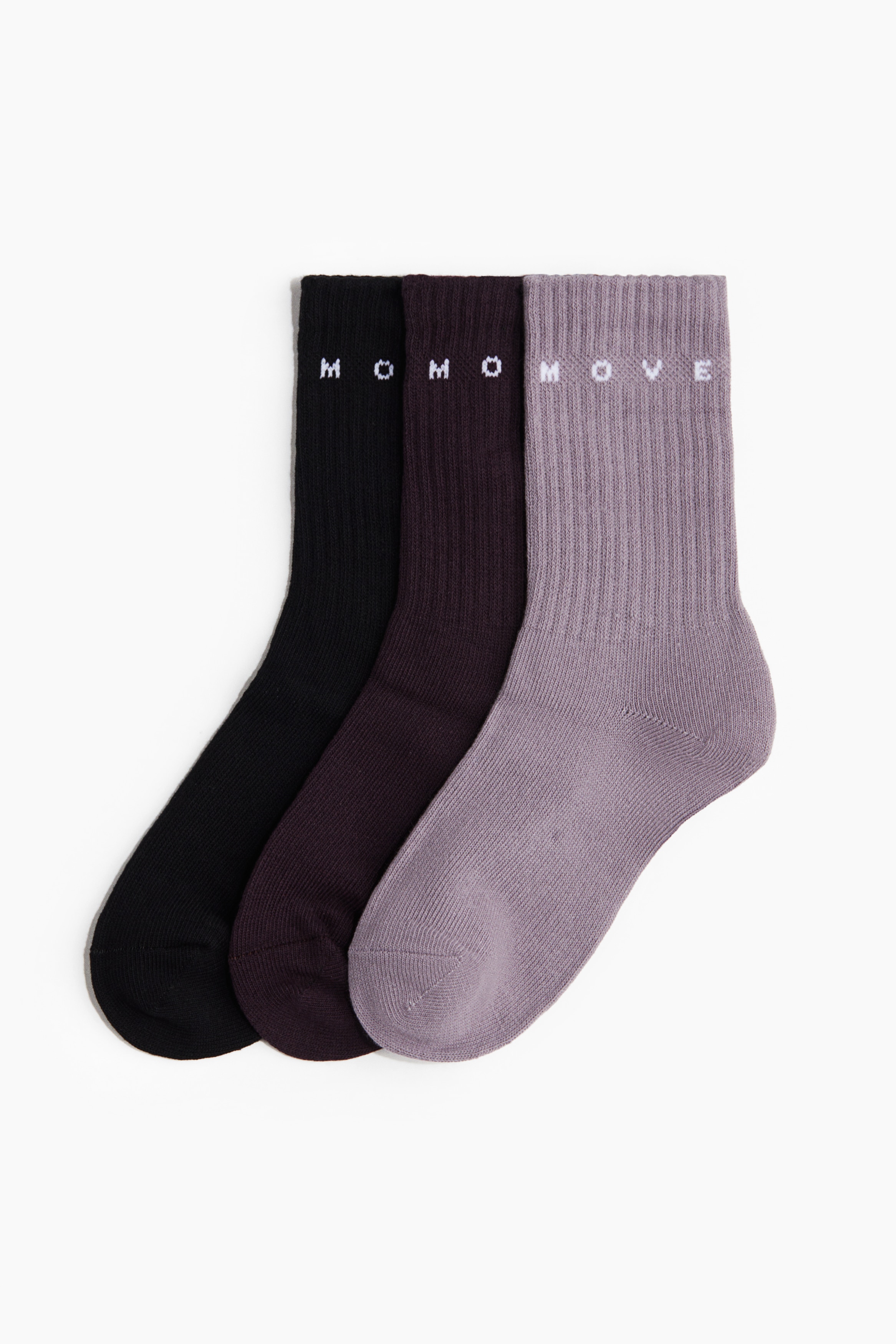H&M Move - Femme - Lilas givré/violet foncé Lot de 3 paires de chaussettes de sport DryMove™ - Size: 36/38