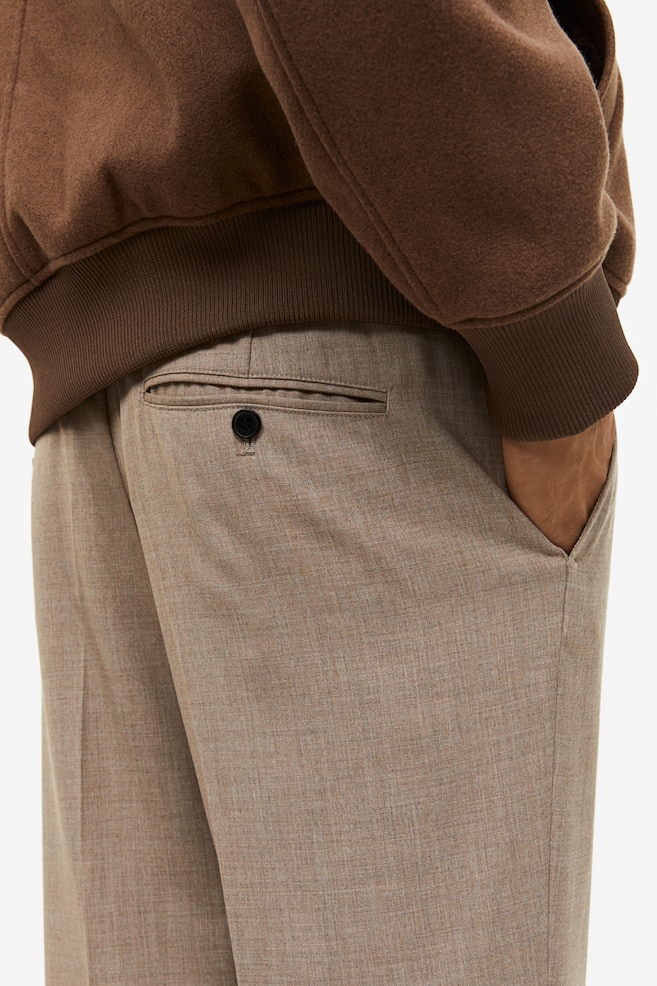 Regular Fit Tailored twill trousers - Beige/Black/Dark grey - 4