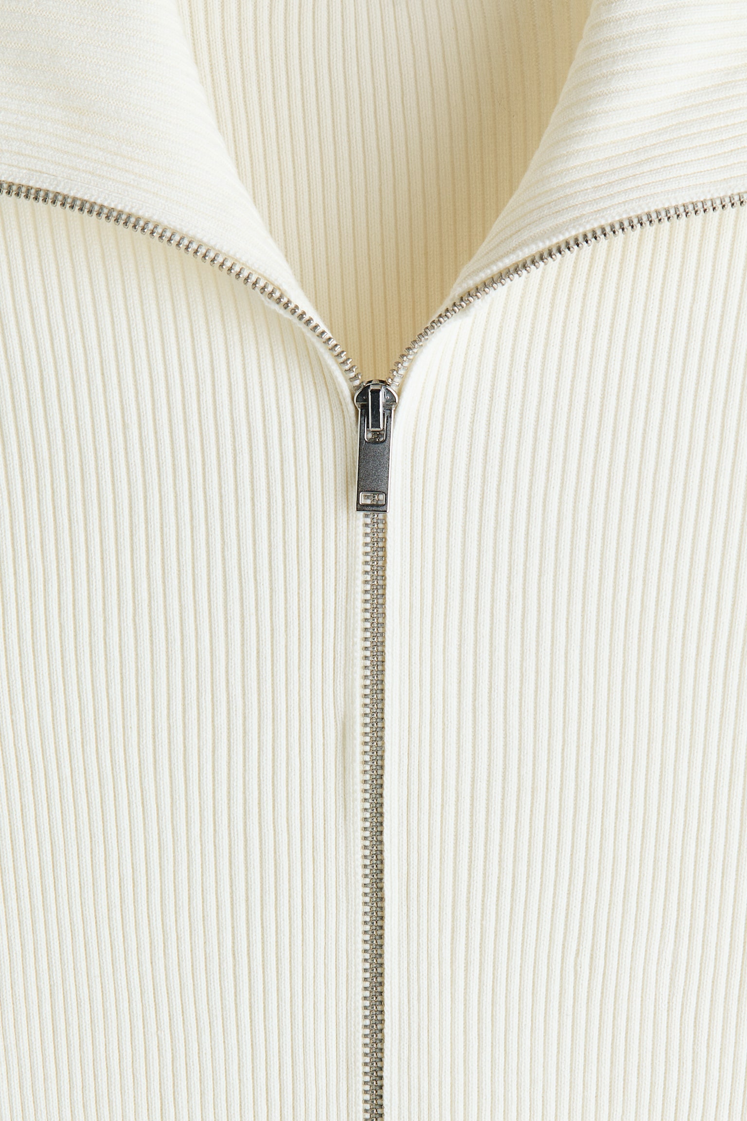 Slim Fit Rib-knit cardigan - White/Navy blue - 3