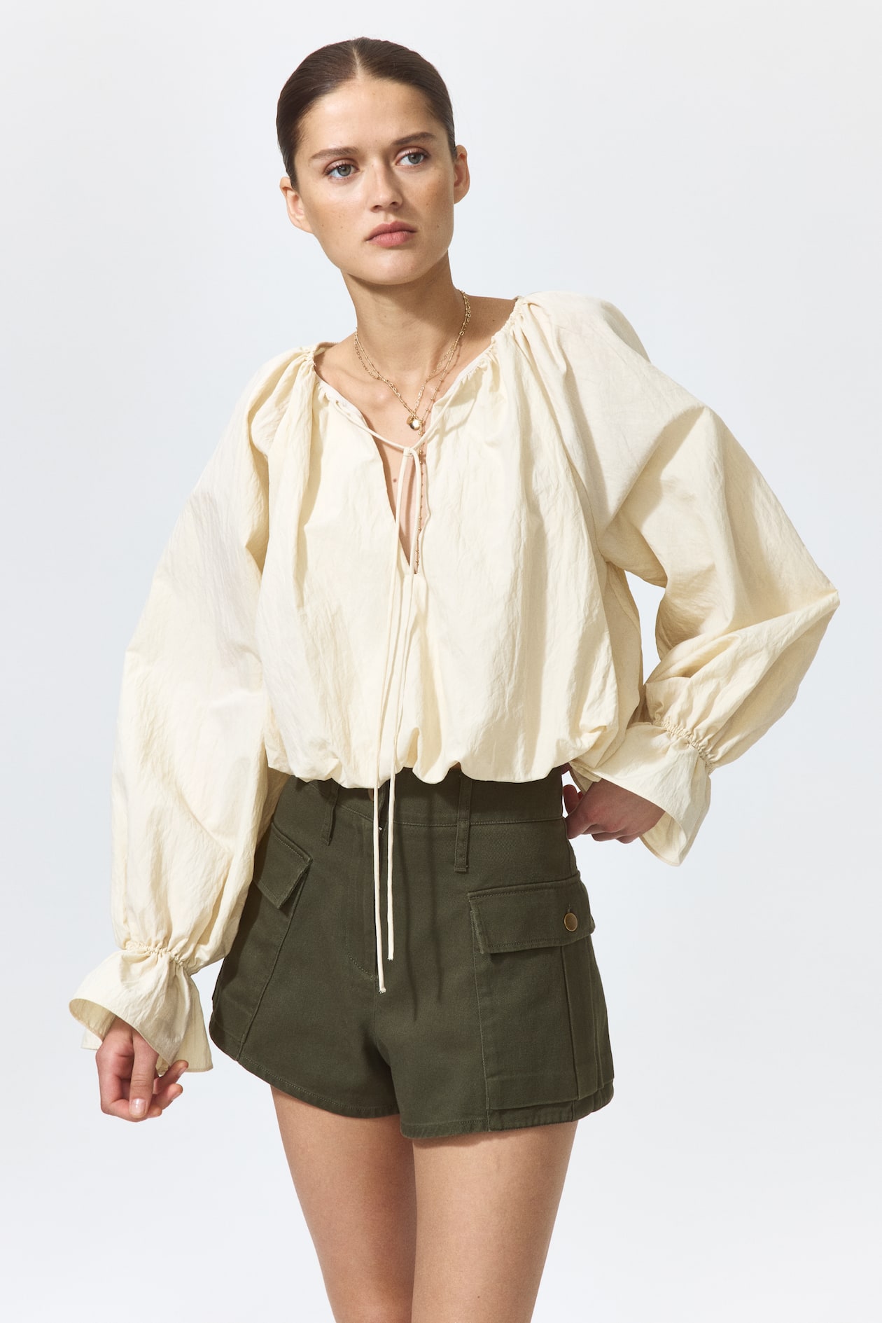 Cotton Twill Utility Shorts - image 2