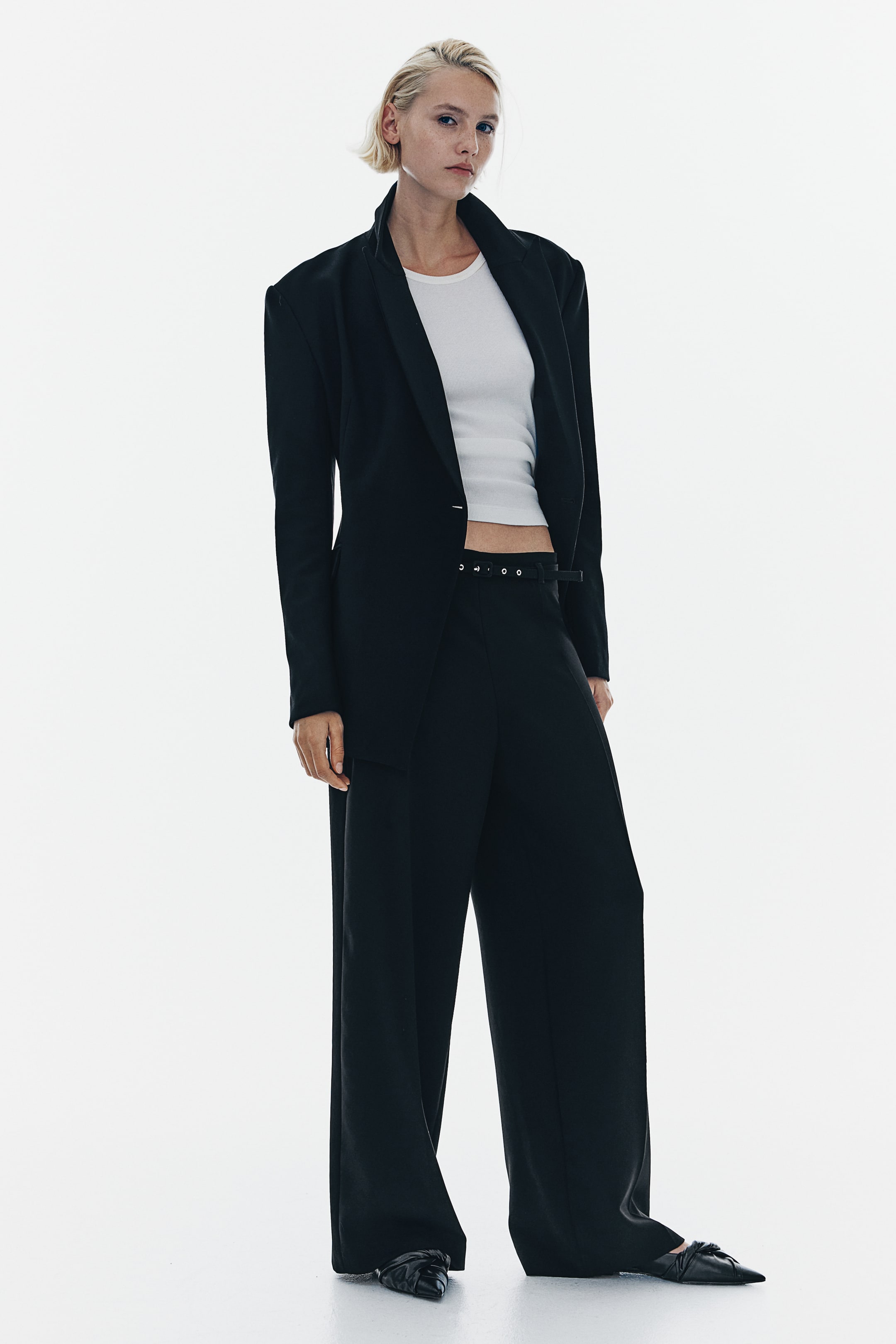 Wide Pants with Belt