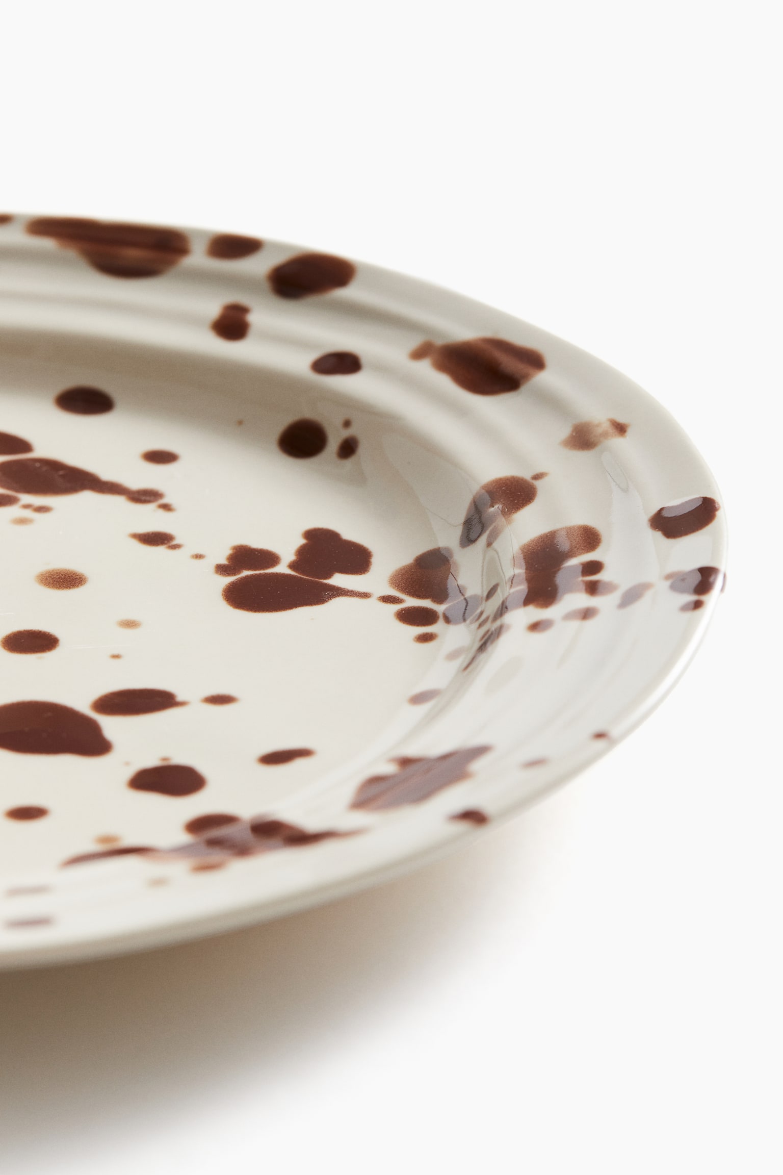 Stoneware plate - Brown/Spotted - 5