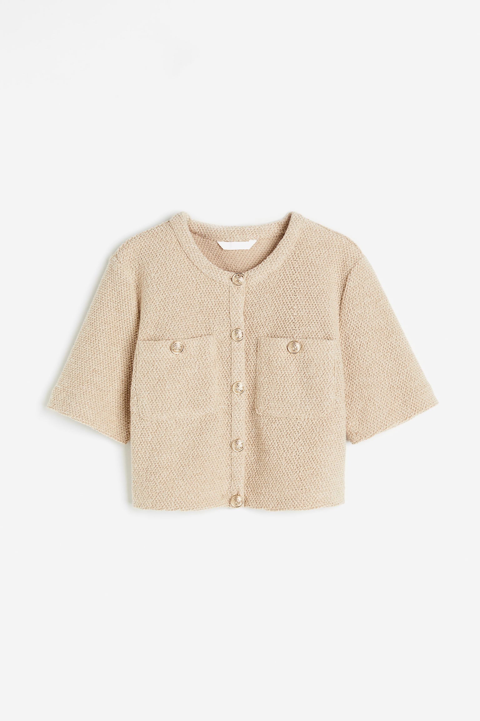 Short-sleeved cardigan - Light beige