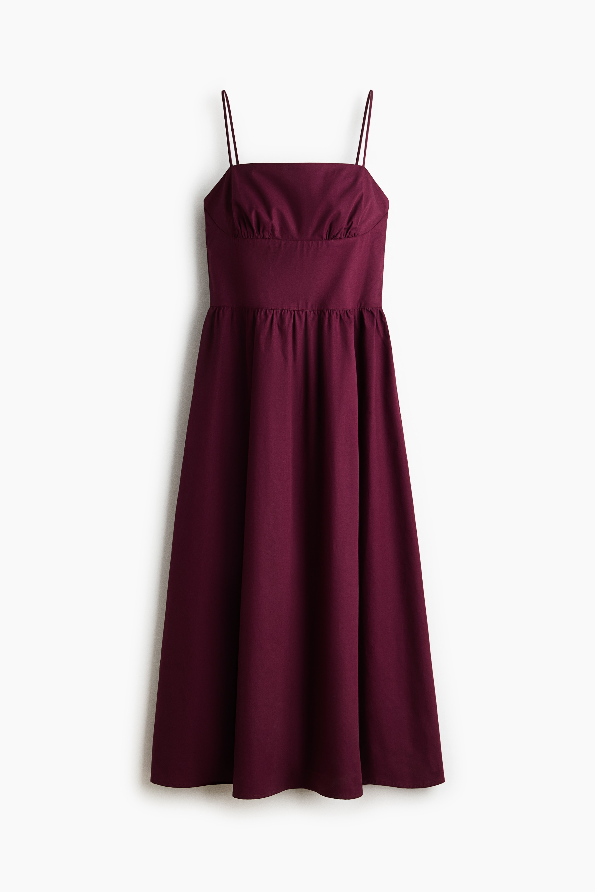 Poplin Dress with Flared Skirt - Burgundy/Black/Navy blue/Floral