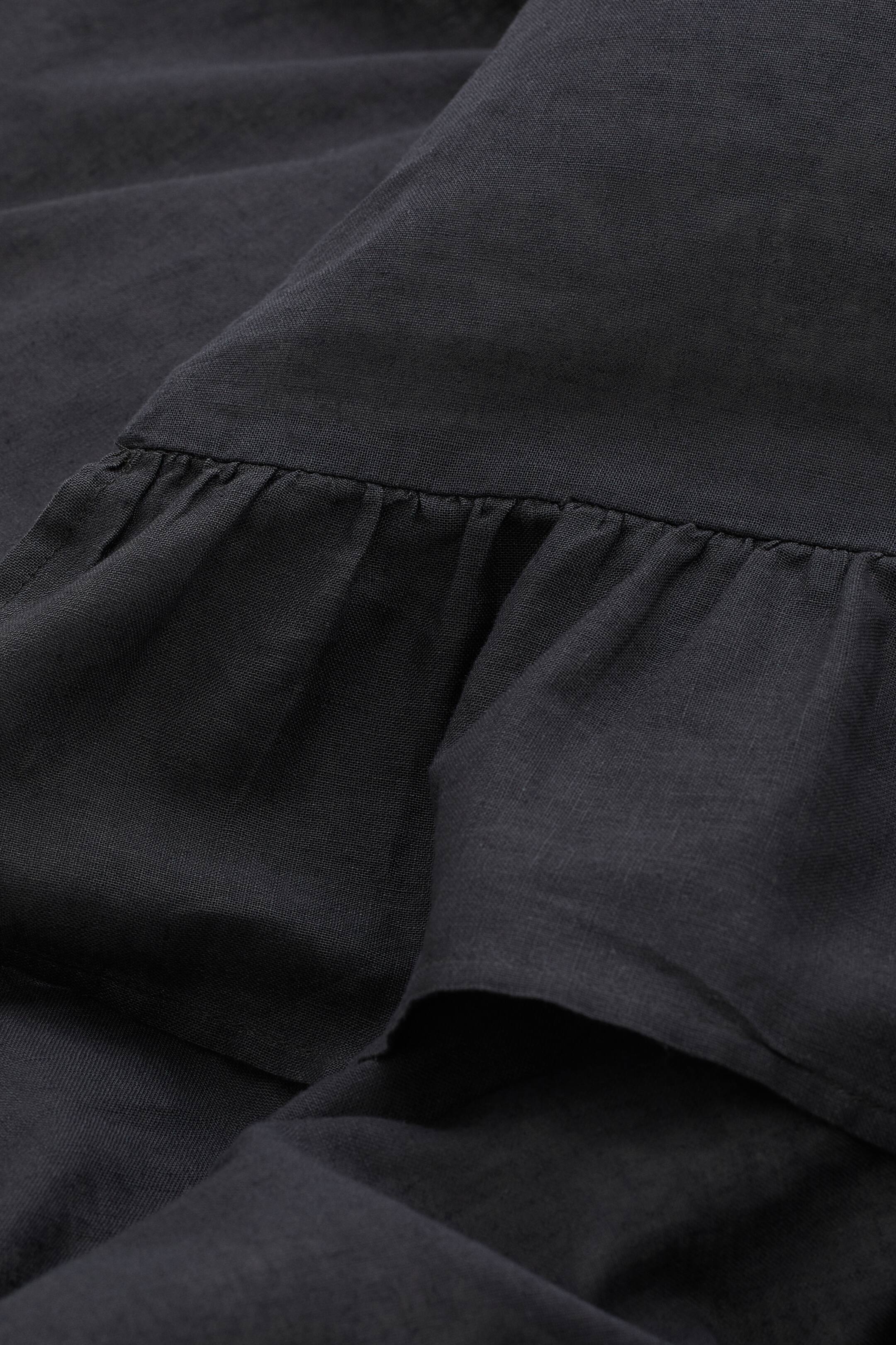 Flouncetrimmed Twin Duvet Cover Set Charcoal gray Home All H&M US