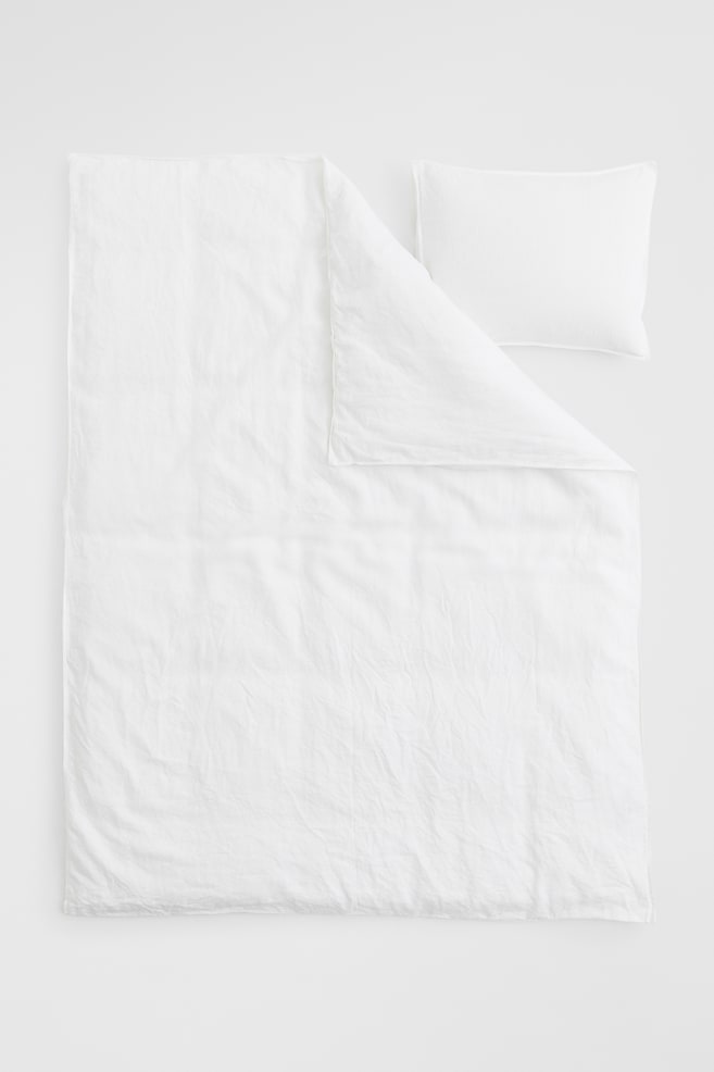 Linen single duvet cover set - White/Light grey/Grey/Greige/dc/dc/dc/dc/dc/dc - 3