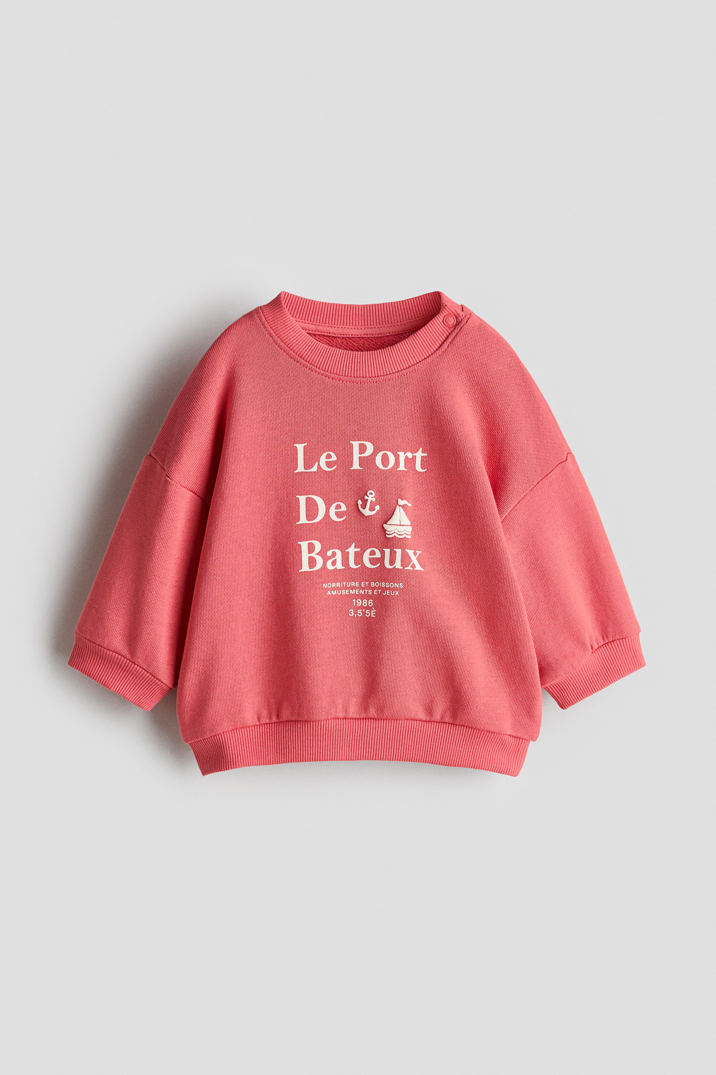 Printed sweatshirt - Rosso lampone/Le Port/Blu navy/ancore/Beige chiaro/barca a vela