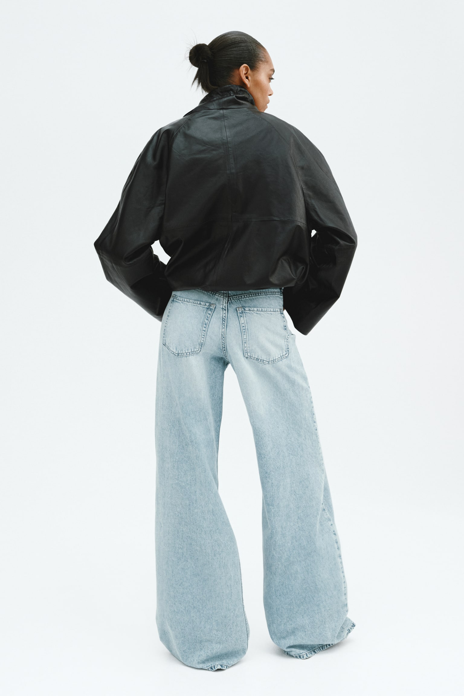 Wide High Waist Jeans - Ανοιχτό μπλε denim/Μπλε denim/Σκούρο μπλε denim/Μπλε denim/Λευκό - 7
