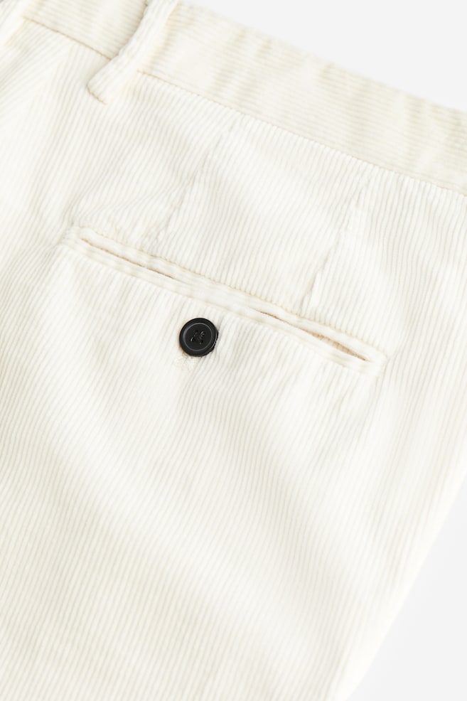 Slim Fit Corduroy trousers - White/Black/Beige/Dark grey - 4
