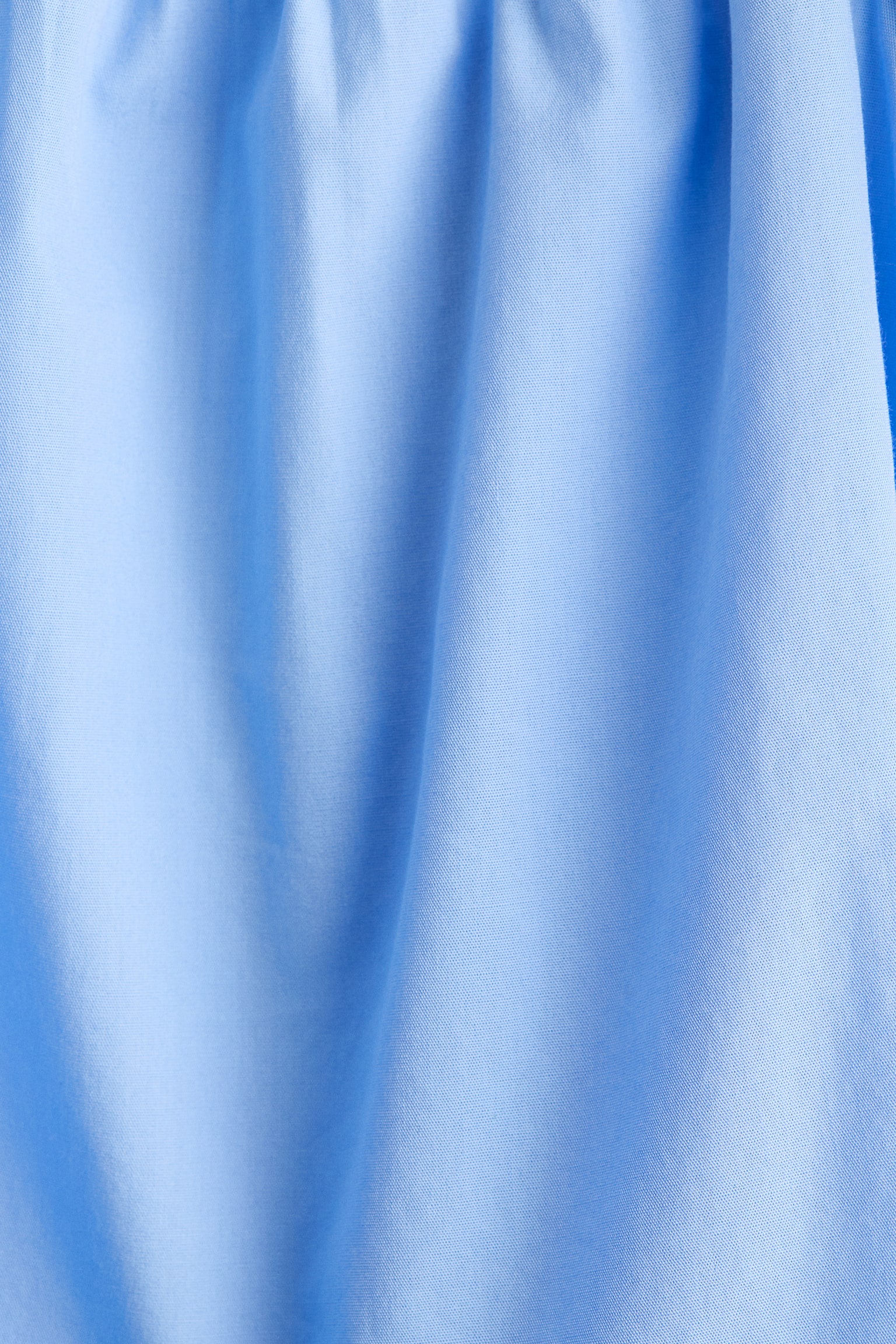 Blusa de algodón con mangas abombadas - Azul/Blanco - 2