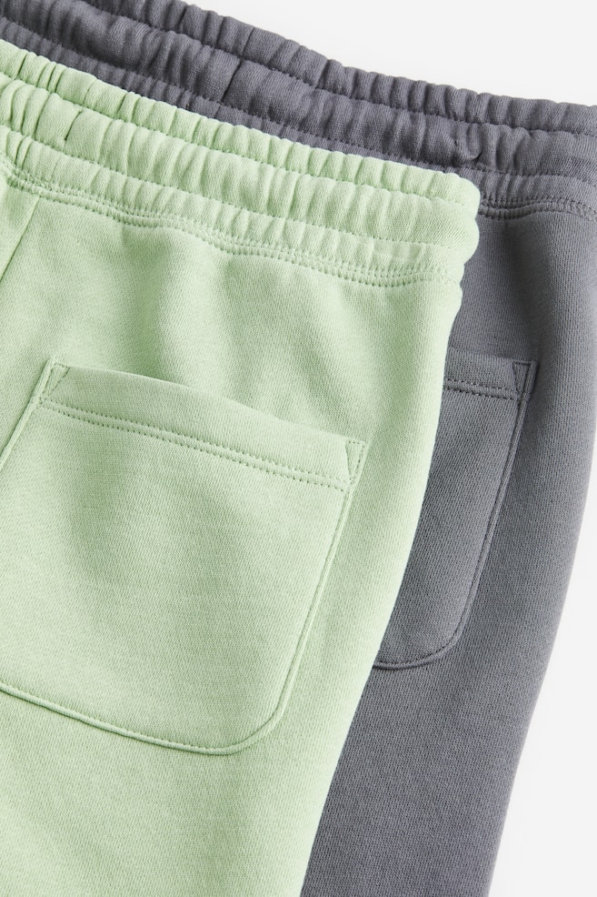 Lot de 2 shorts à taille élastique - Gris foncé/vert clair/Beige clair/gris foncé - 5