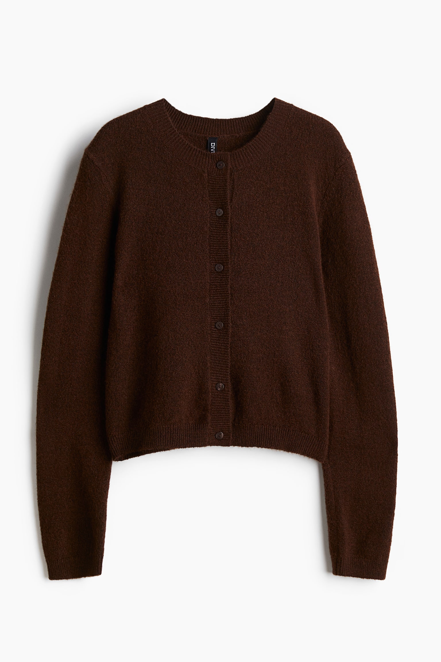 Fine-knit cardigan - Dark brown/Light dusty pink/Beige marl/Light beige marl/Black/Grey marl/Navy blue - 2