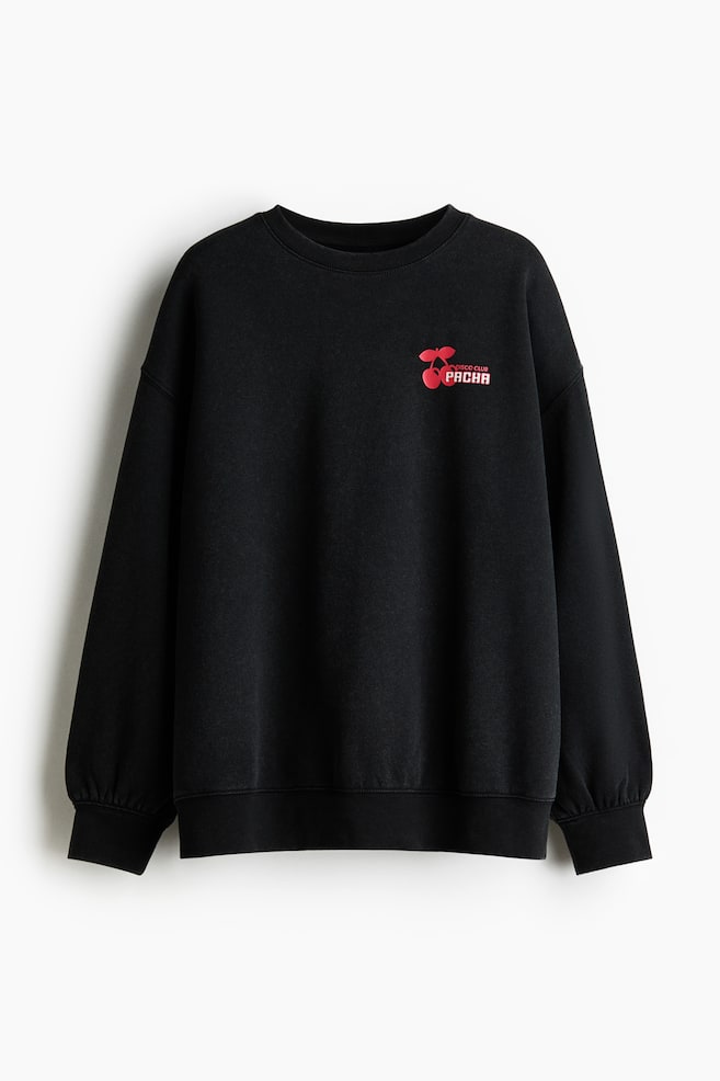 Oversized Sweatshirt with Printed Motif - Black/Pacha/Black/Billie Eilish - 1