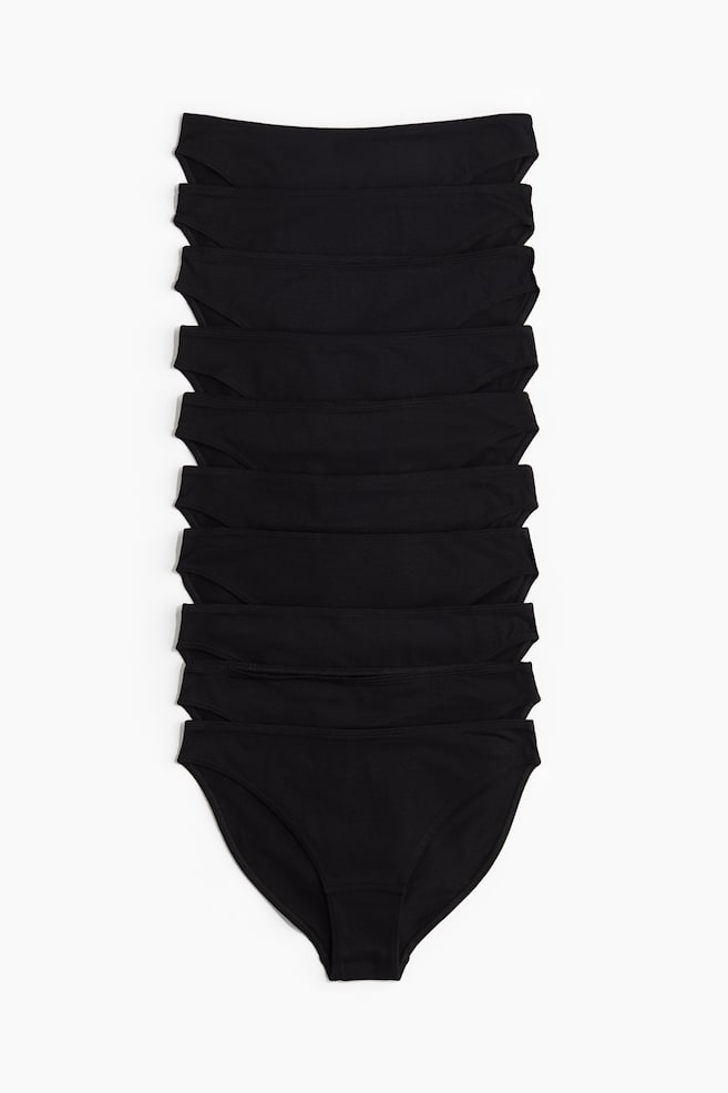 Pack de 10 bragas de algodón - Negro/Rosa empolvado/Gris oscuro - 1