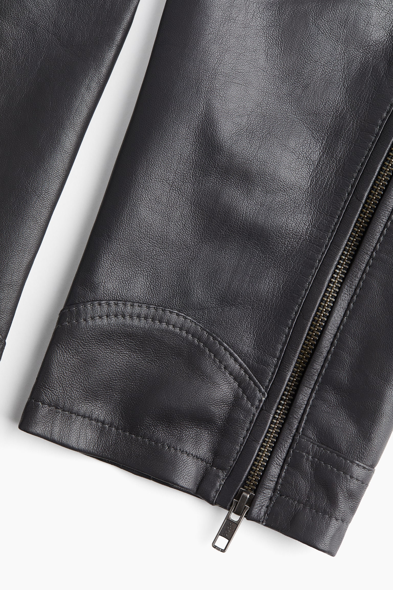 Leather biker trousers - Dark grey - 4