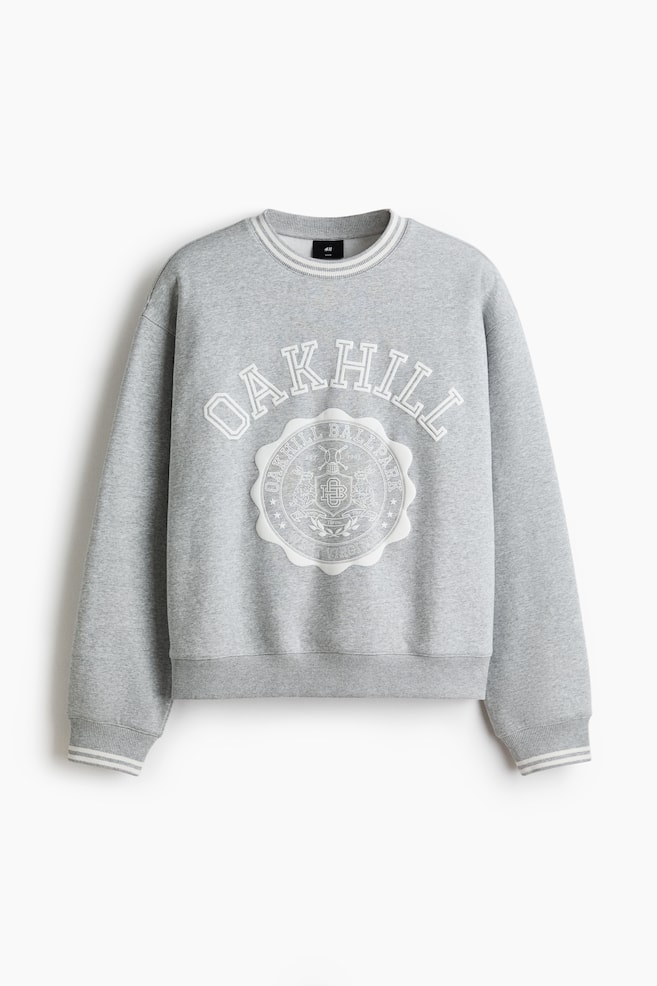 ルーズフィット プリントスウェットシャツ - グレーメランジ／Oakhill/ダークグリーン／Team Meadows - 1