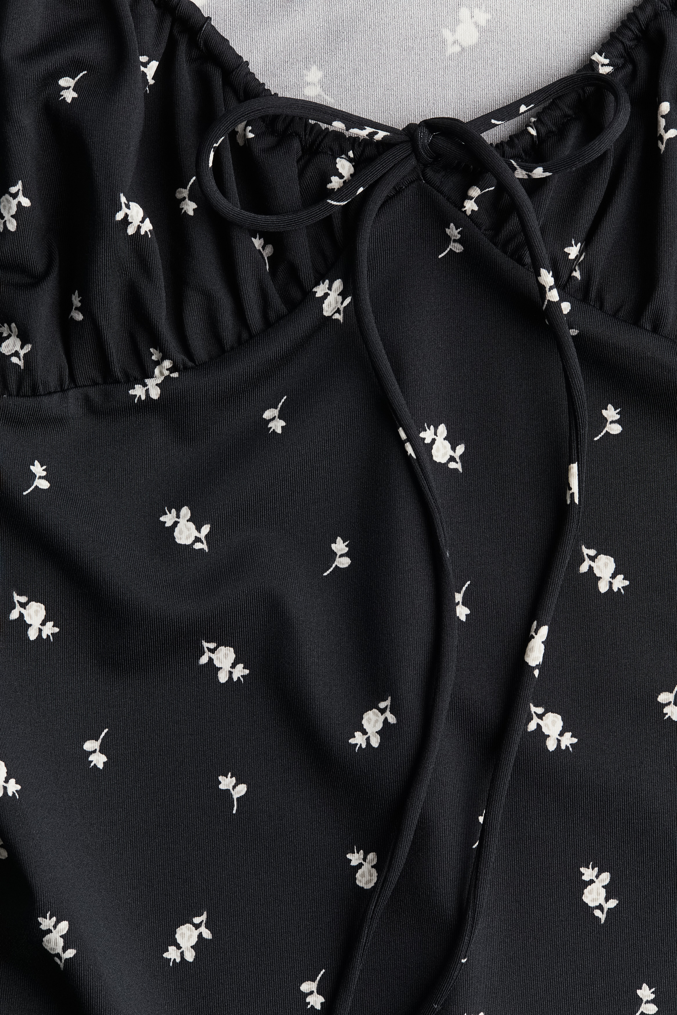 Women's Cream/Floral Drawstring-detail bodycon dress | H&M IN