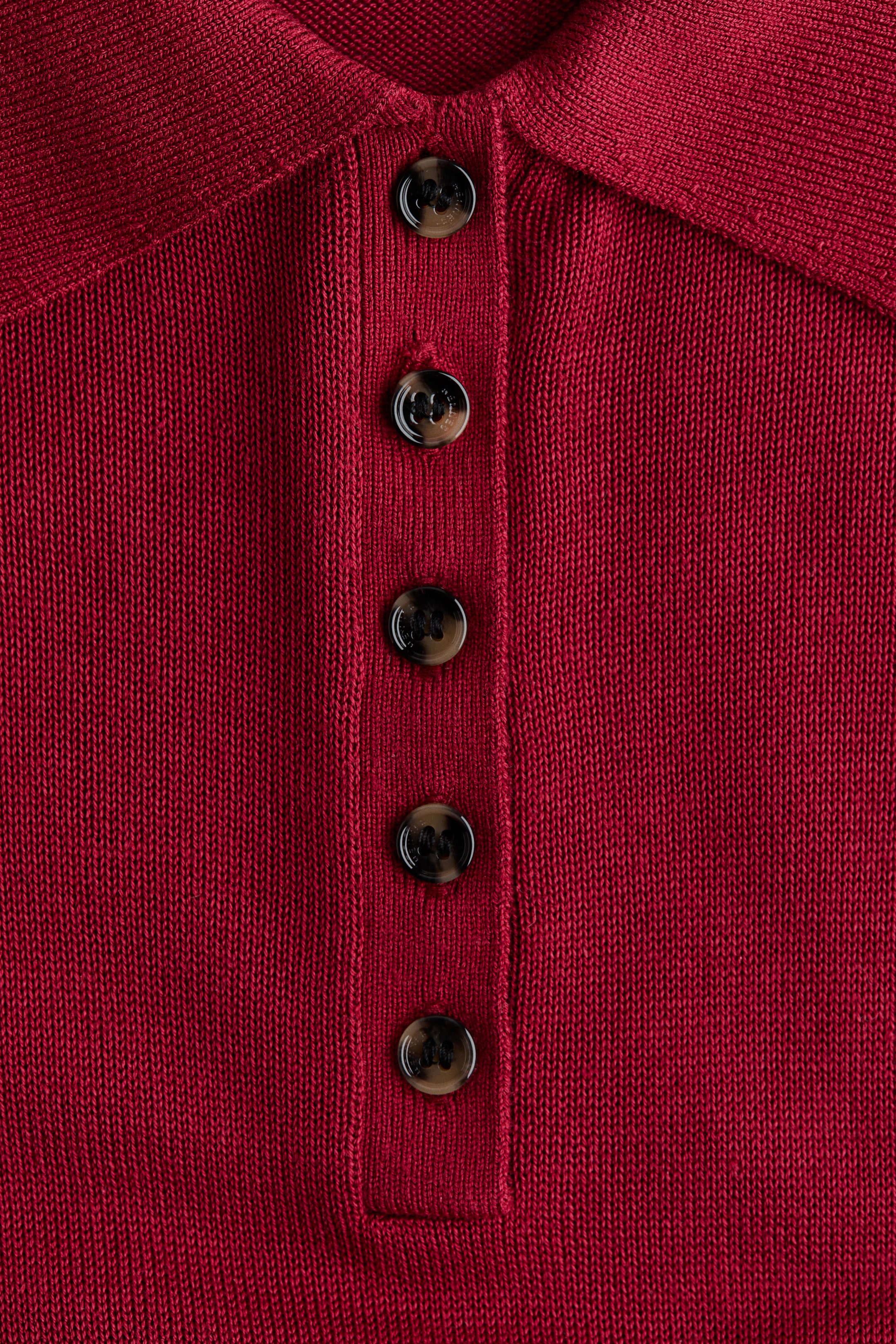 View larger image: Fine-knit polo shirt - Dark red - Ladies | H&M IN 5