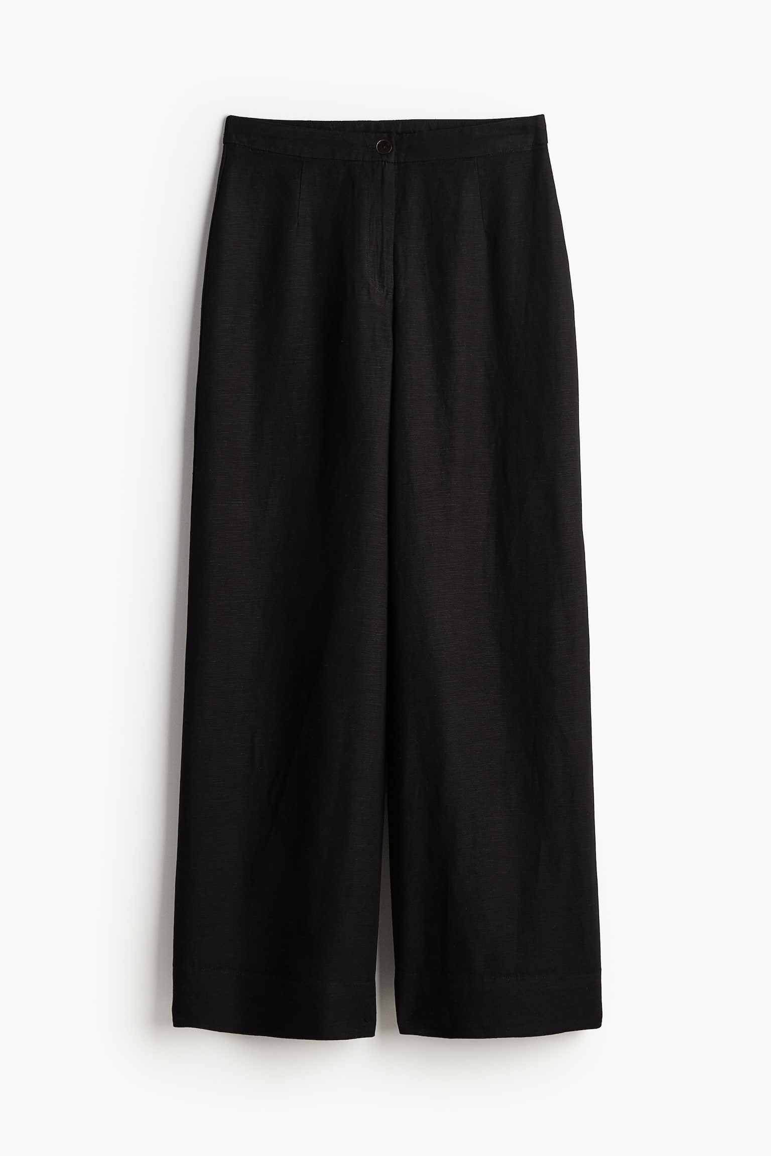 Linen Blend Pants - Black/Natural white/White/Beige - 2