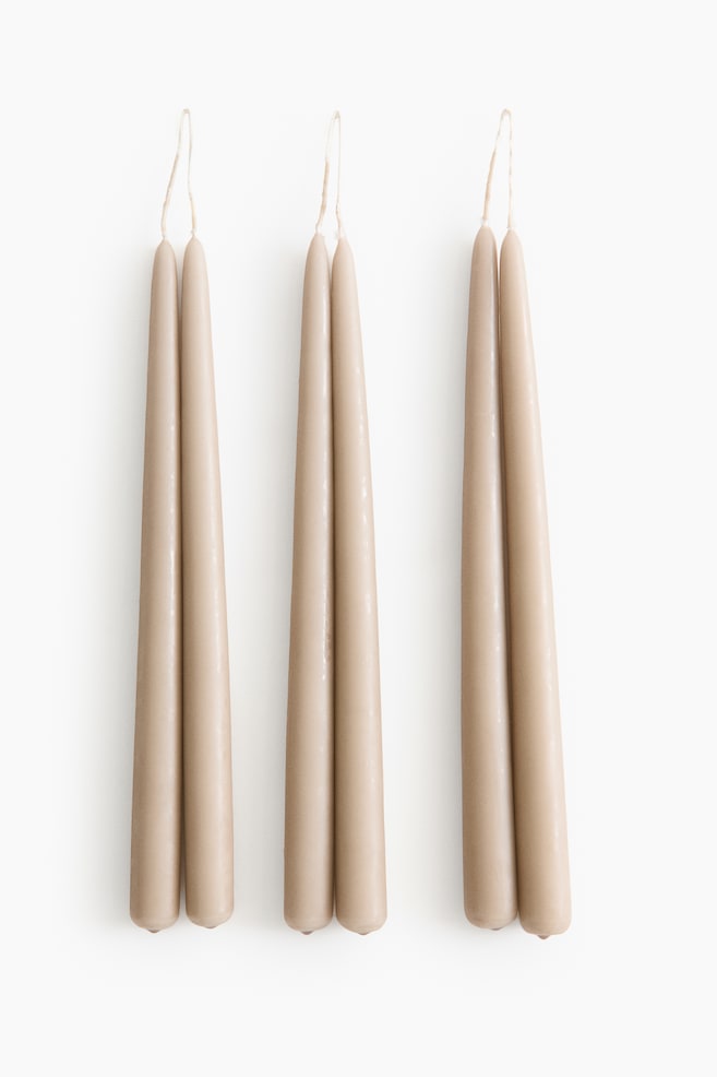 6-pack taper candles - Light mole/White - 1