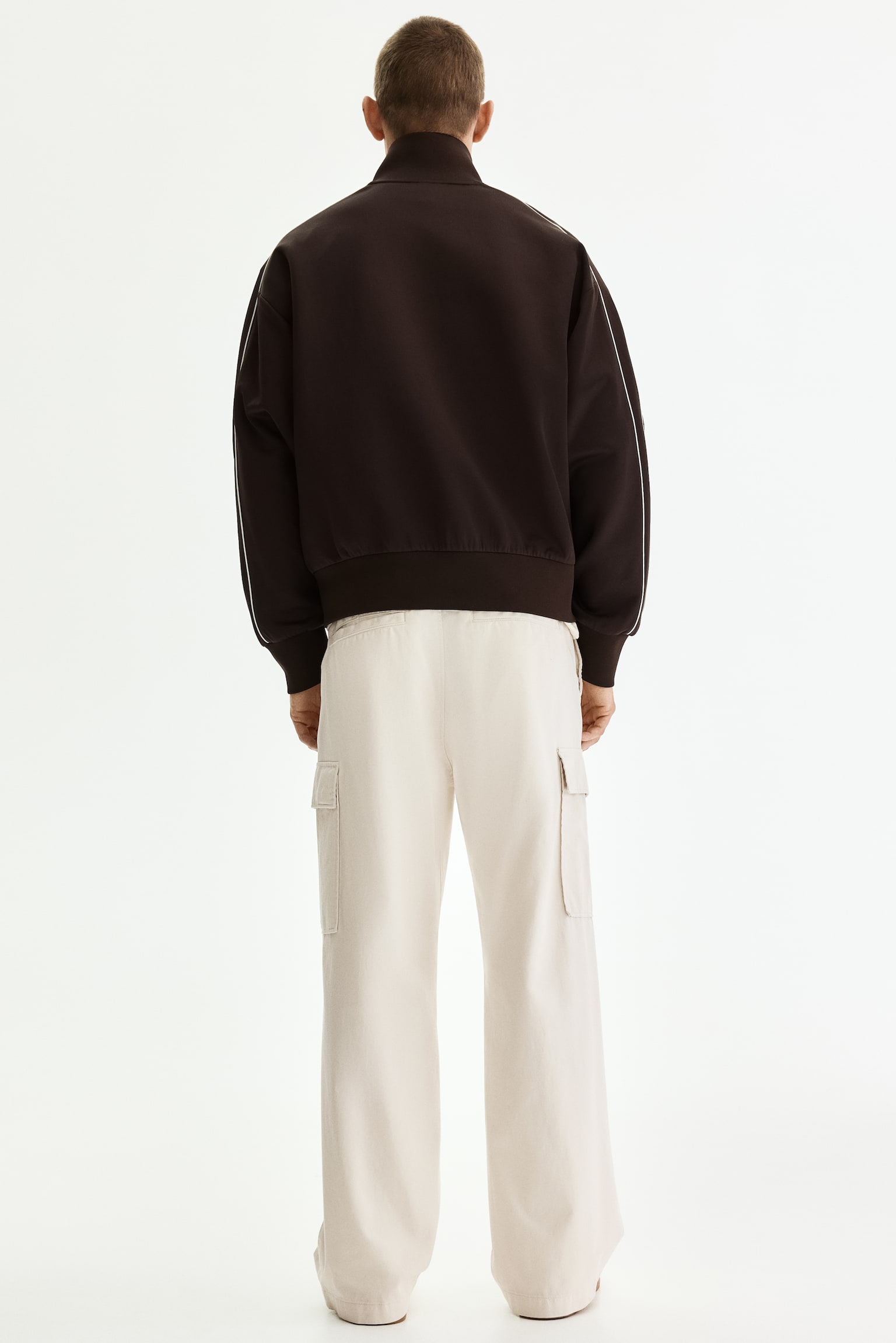 Бавовняні штани карго Relaxed Fit - Кремовий/Чорний - 6