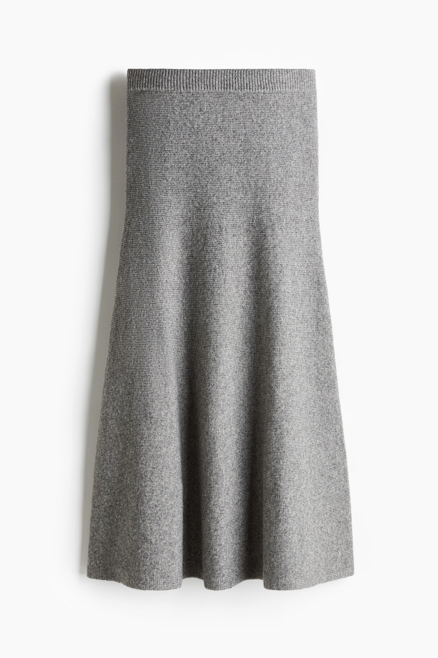 Flared knitted skirt - Grey marl - 2