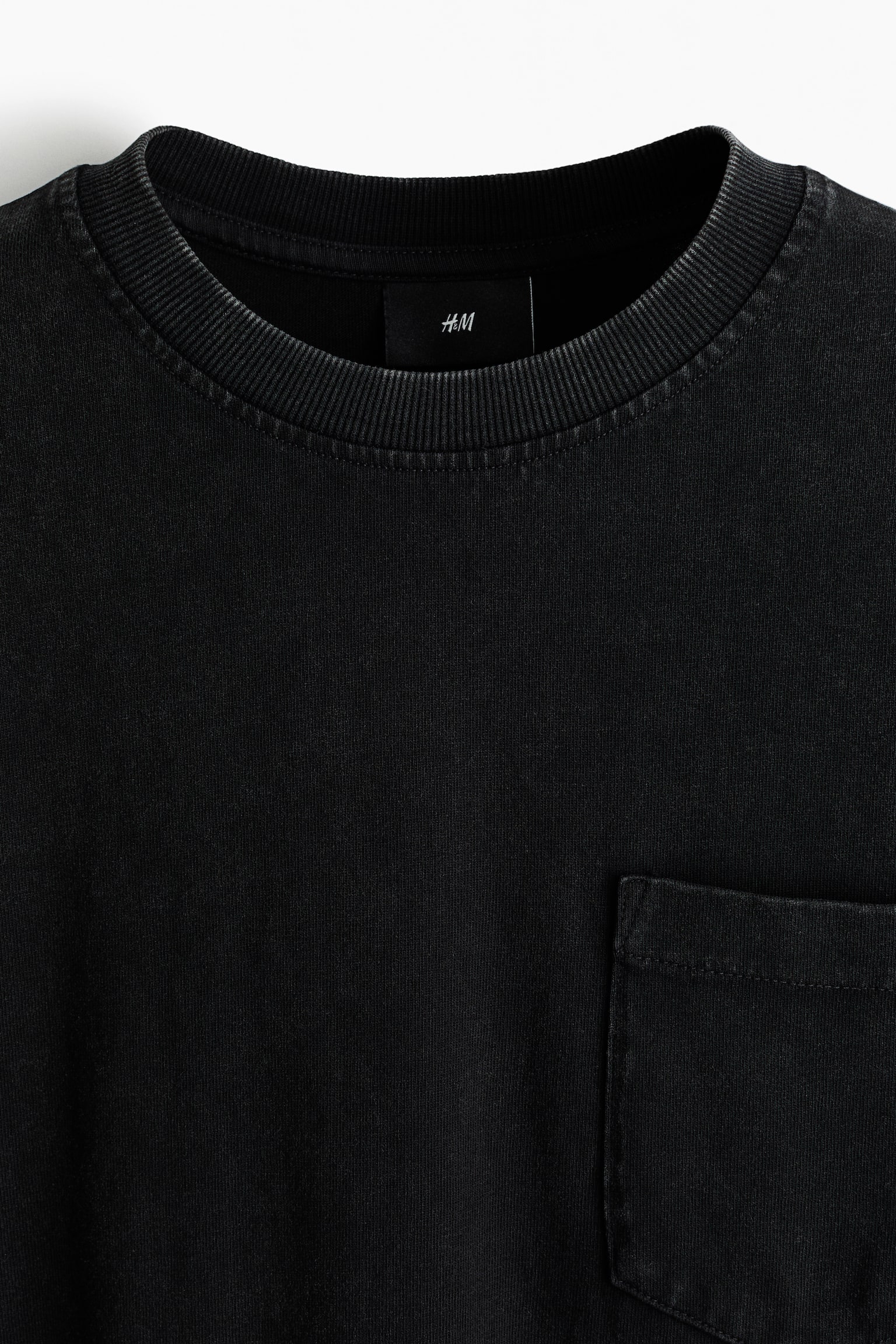 루즈핏 롱 슬리브 탑 - 블랙/베이지 - 2