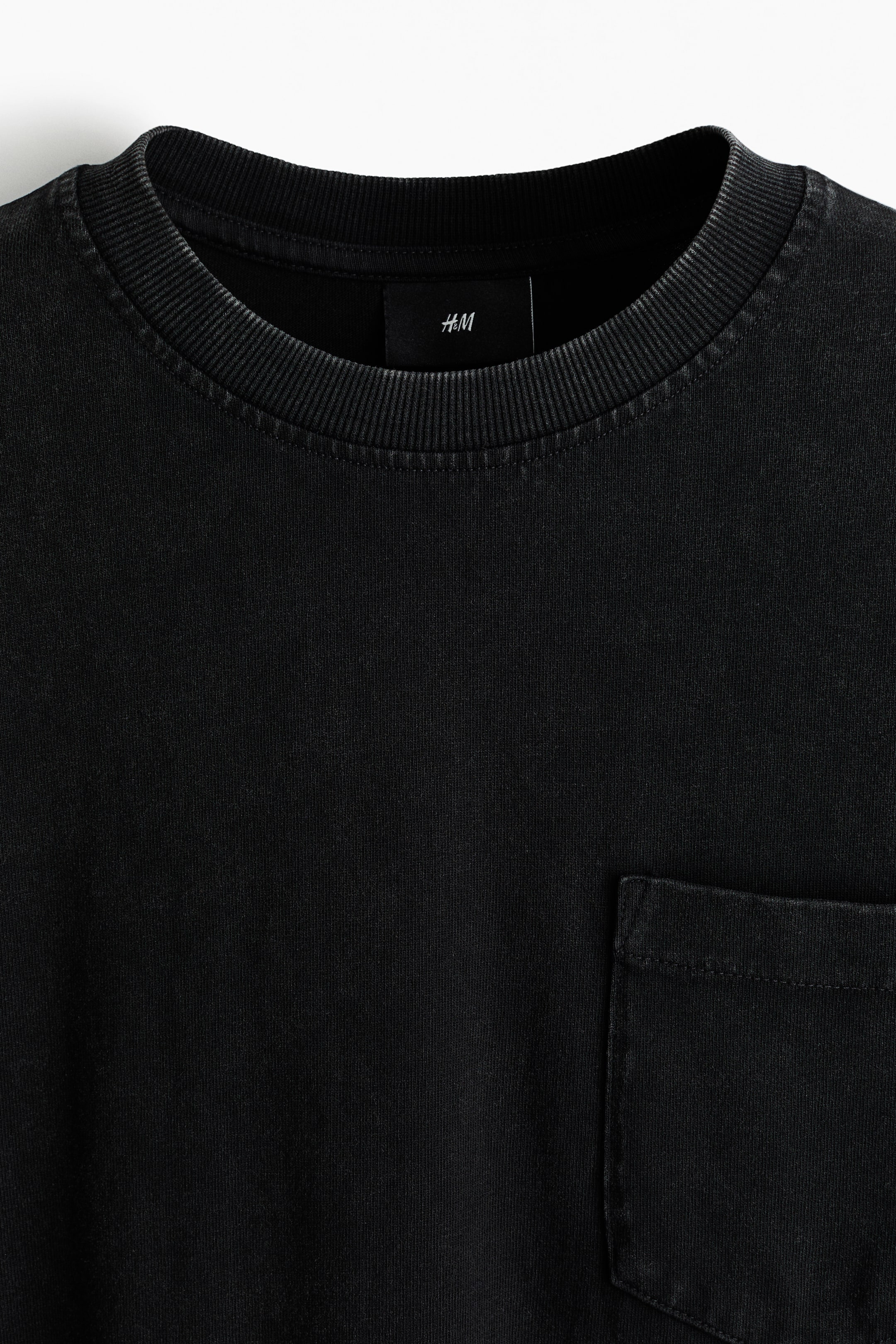 이미지 확대 보기: 루즈핏 롱 슬리브 탑 - 블랙 - Men | H&M KR 2