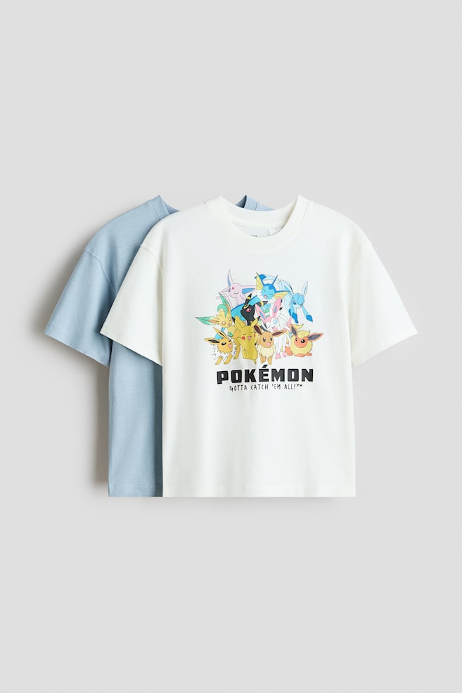 2-pack T-shirts - Light blue/Pokémon - 1