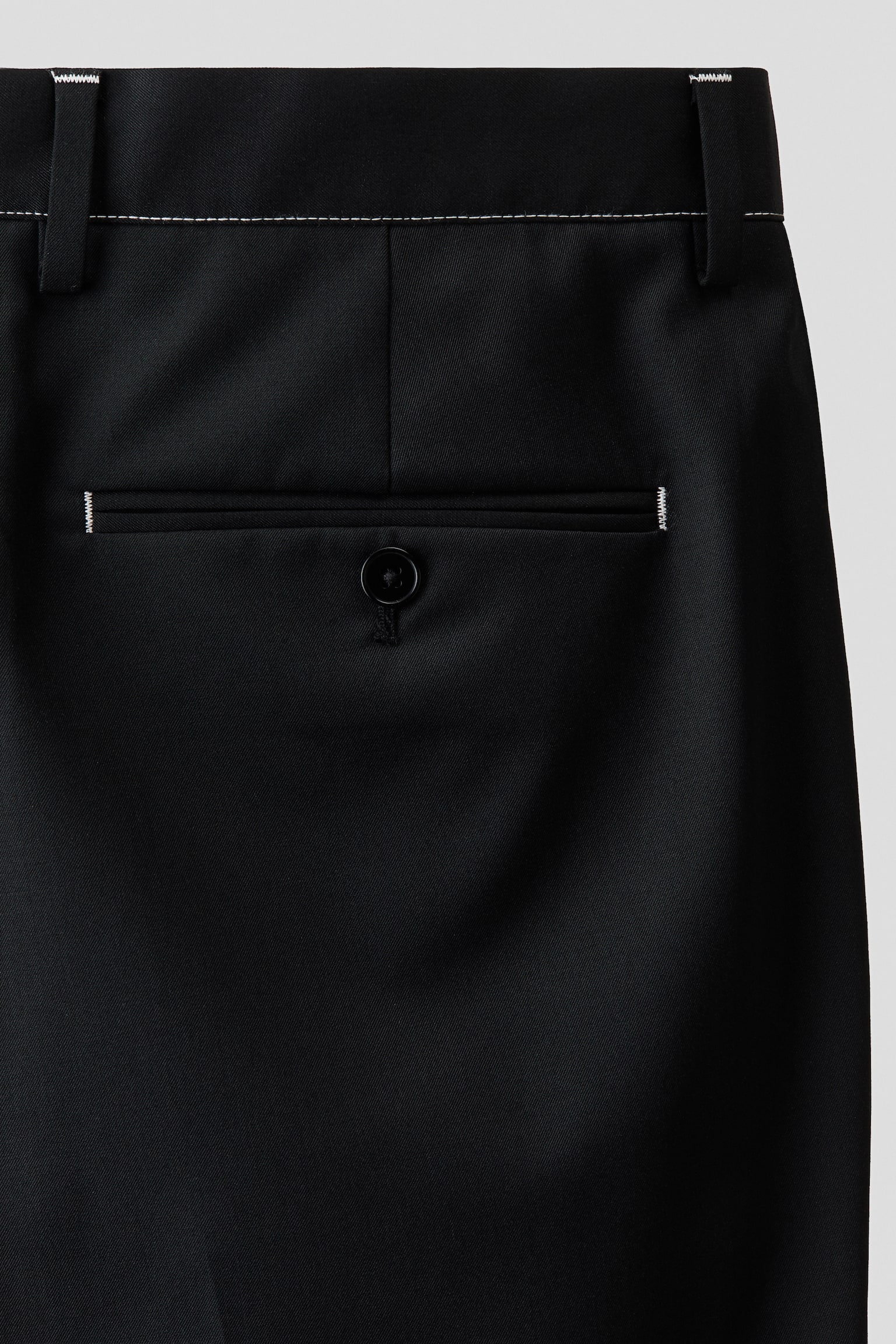 Мужские брюки H&M Regular-Fit Tailored Wool-Blend, цвет: Чёрный — фото 7