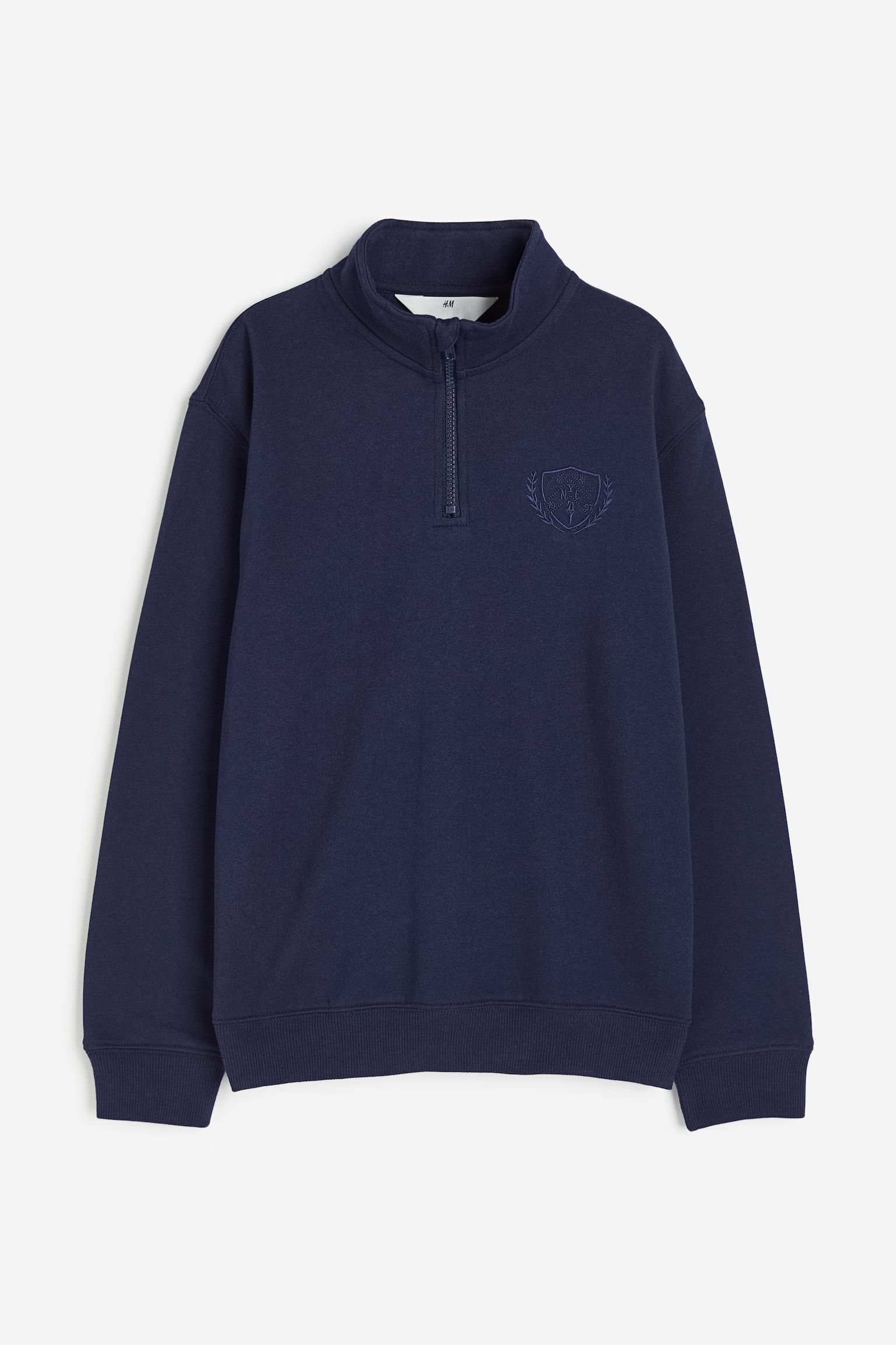 Zip-top sweatshirt - Dark blue - 1