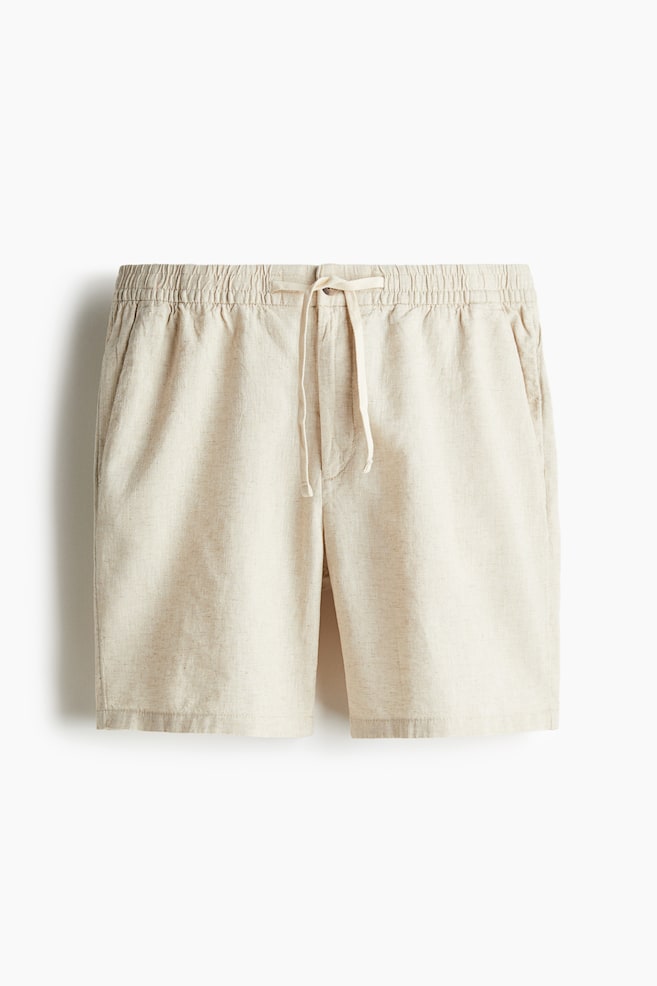 Regular Fit Linen-blend shorts - Cream/Black/Navy blue/Sage green - 1