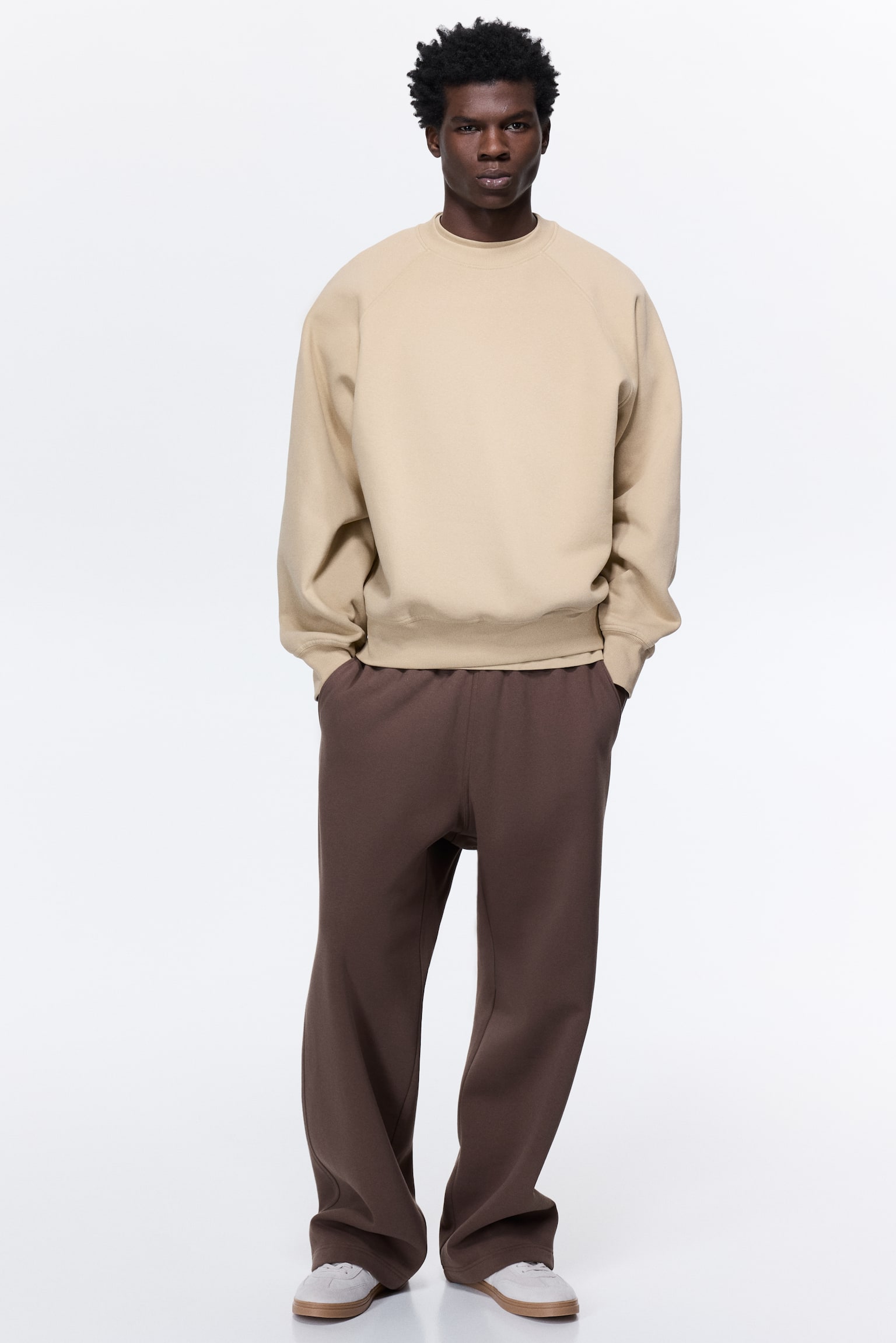 Melegítőfelső Oversized Fit - Bézs/Kék/Sötét khakizöld/Szürke melír/Fekete/Plum purple - 5