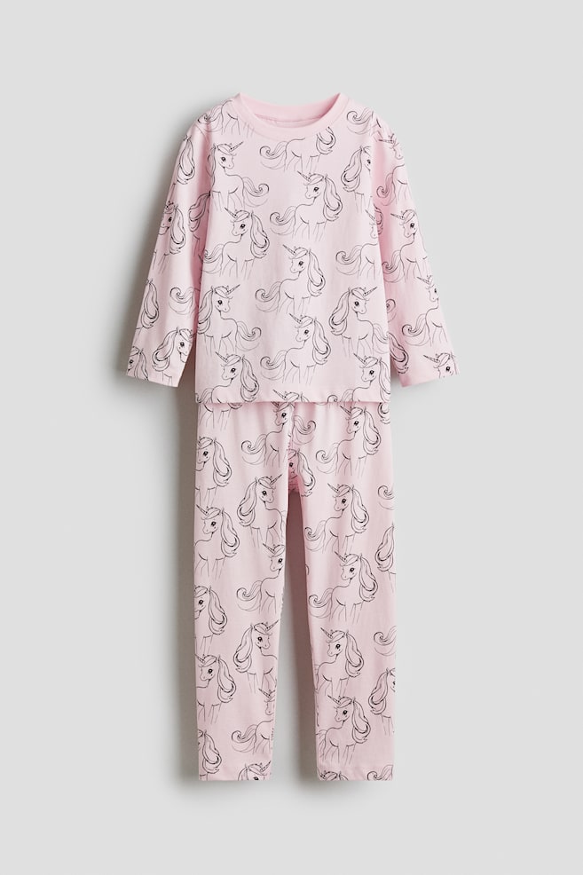 Printed cotton pyjamas - Light pink/Unicorns/Purple/Unicorn/White/Bows/Pink/Hearts/Red/Patterned/White/Hearts - 1