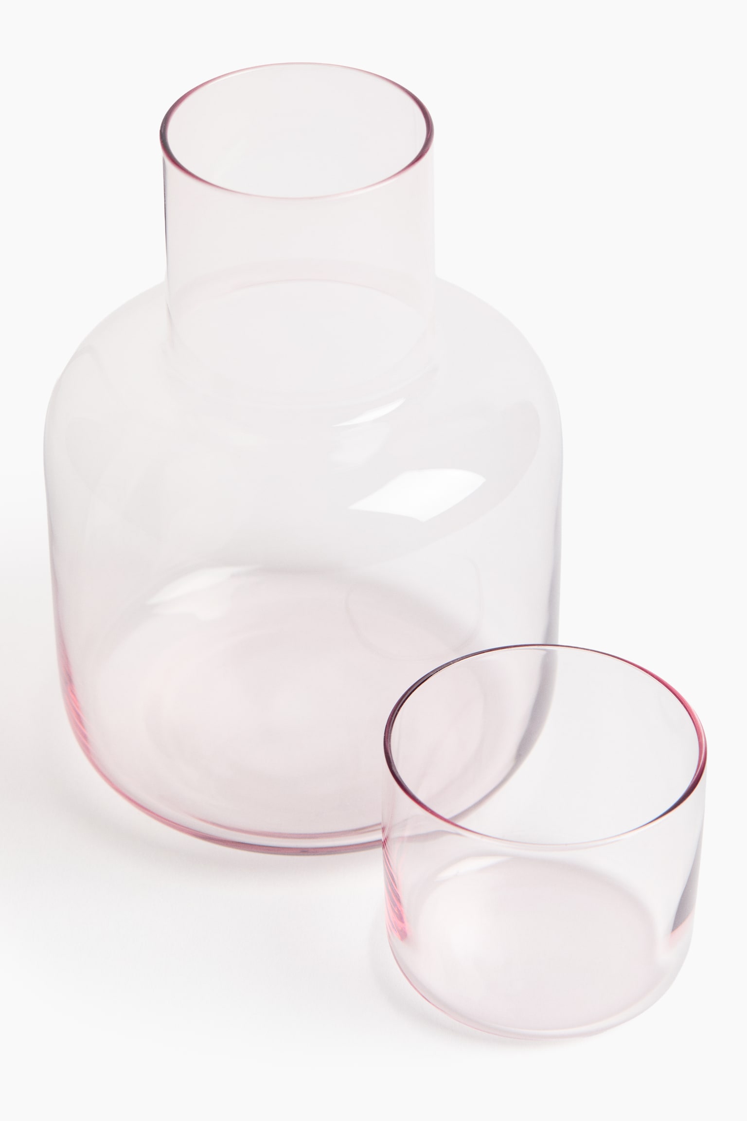 Bedside carafe and glass - Light pink/Transparent - 2