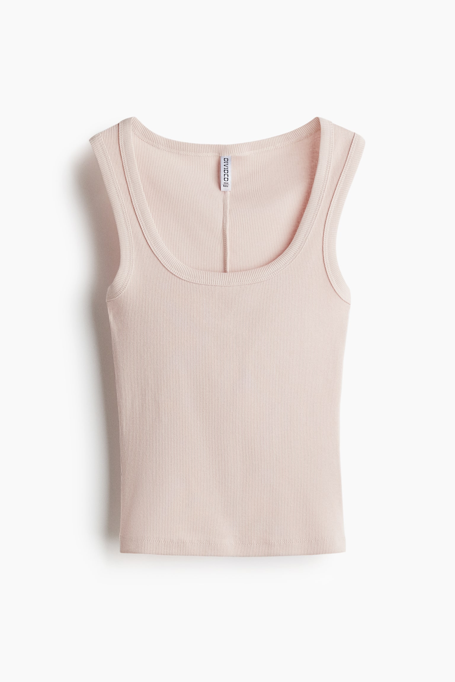 Женский топ H&M Ribbed Tank Top, цвет: Светлый розовый — фото 1