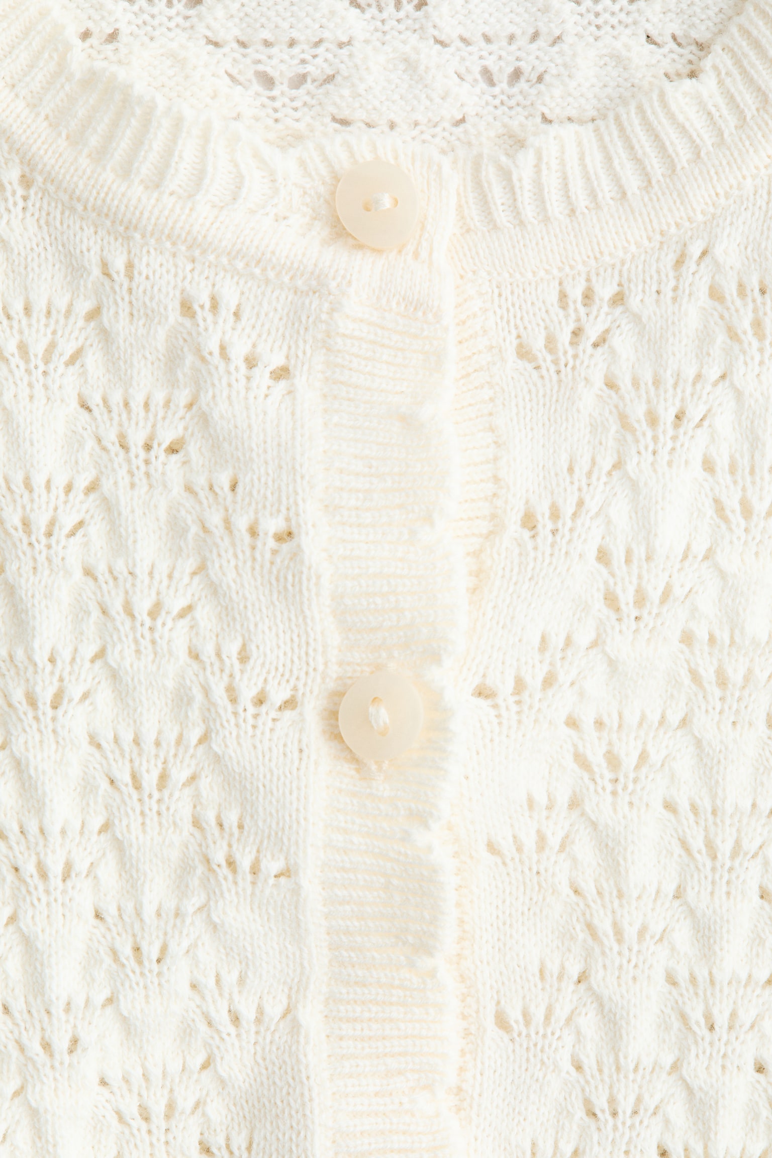 Gilet en pointelle de coton - Crème - 2