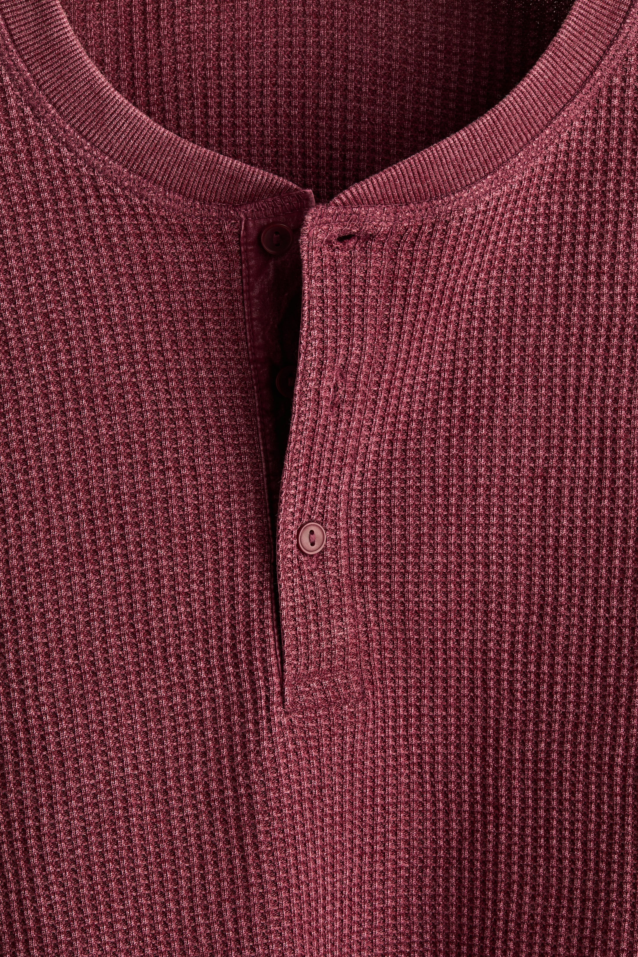 Regular-Fit Waffled Henley Shirt