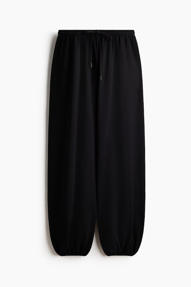 Viscose-Blend Balloon-Leg Joggers - Black - 1