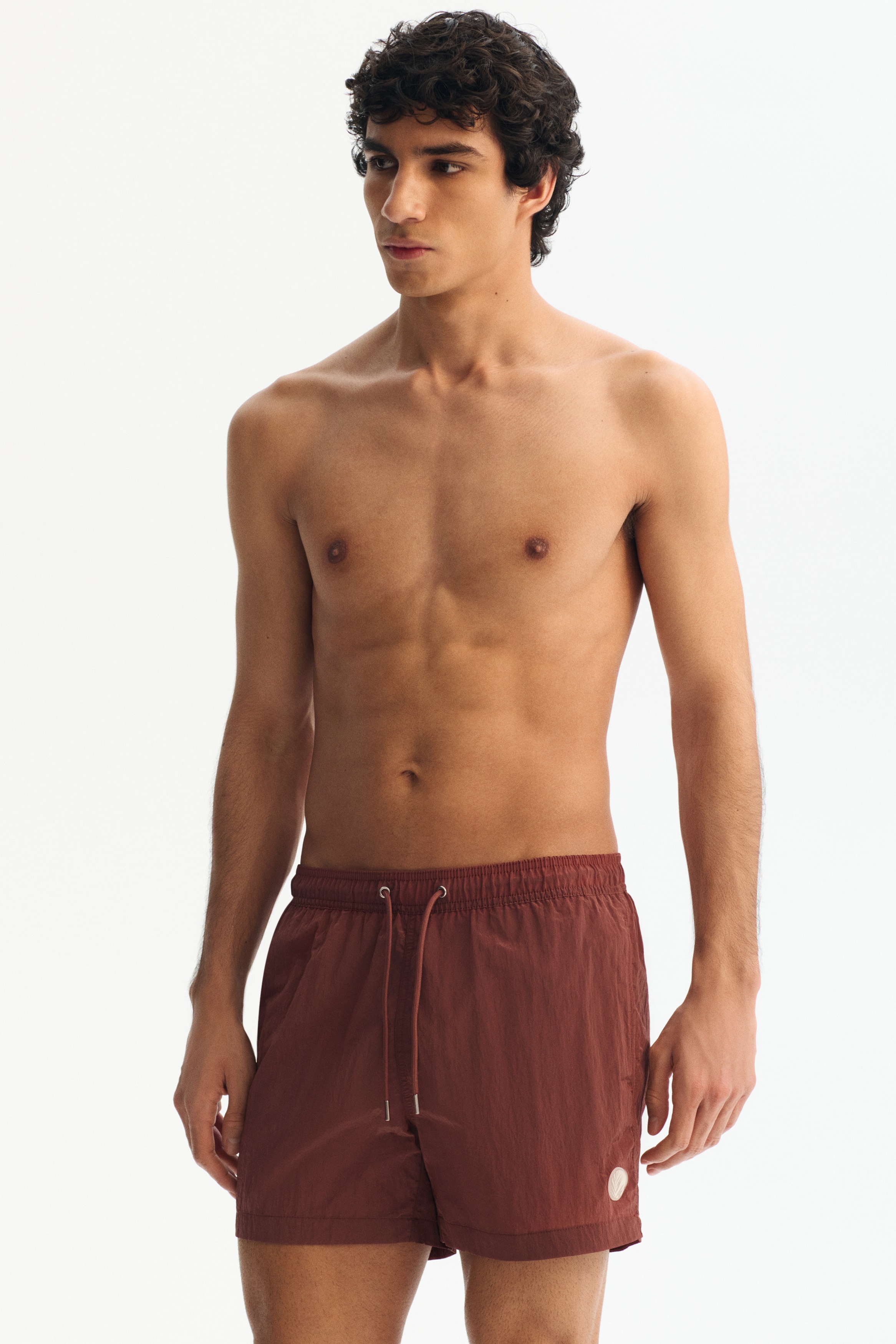 Nylon Swim Shorts - Rust brown/Dark khaki green/Olive green