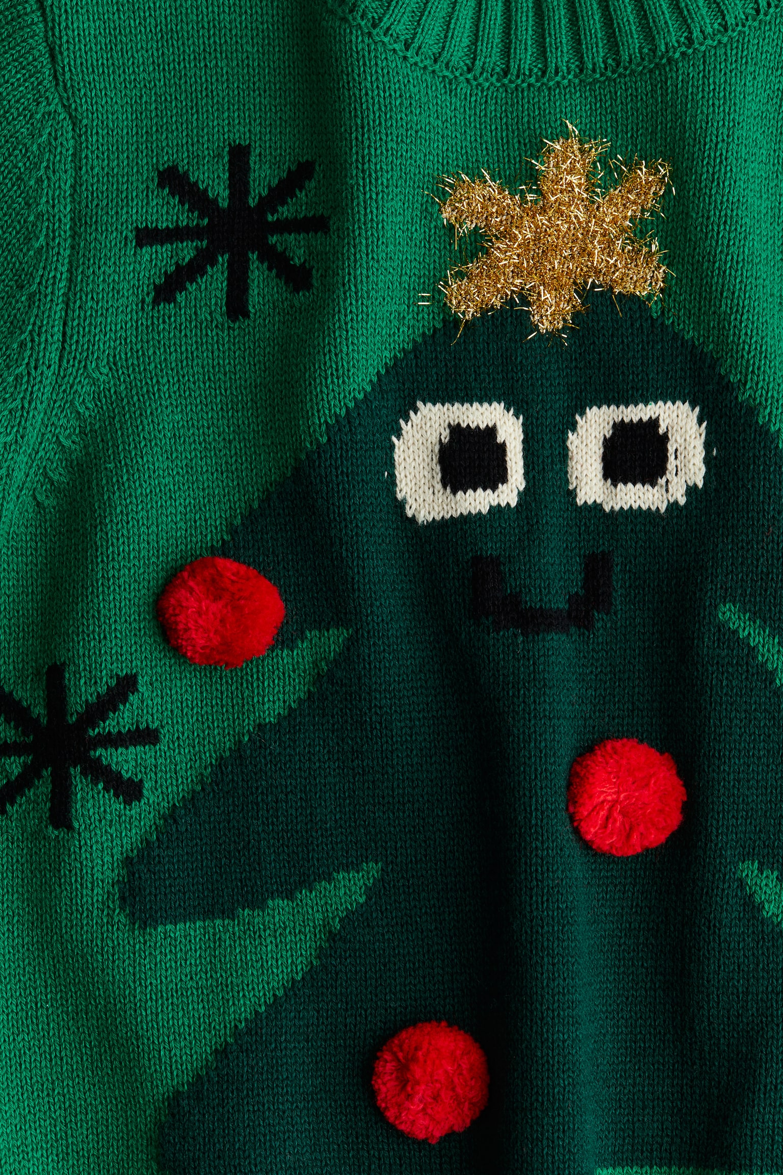 Jacquard-knit jumper - Green/Christmas tree/Light beige/Reindeer/Navy blue/Fox/Brown/Bear - 2