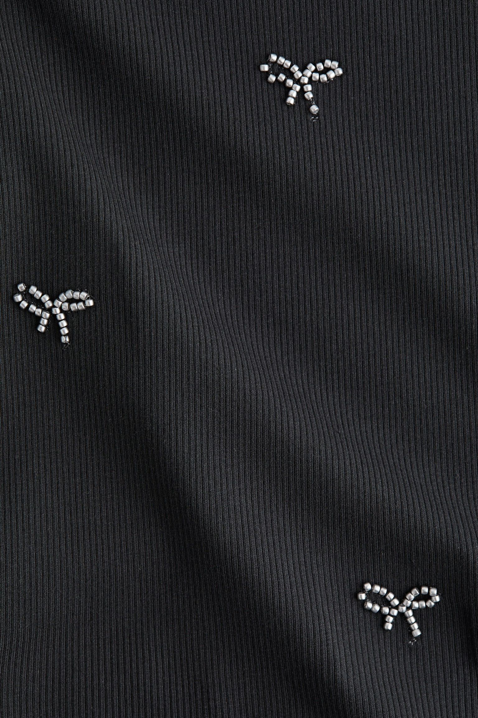 Haut ornementé en coton - Gris foncé/boucles/Blanc/Rose clair - 2