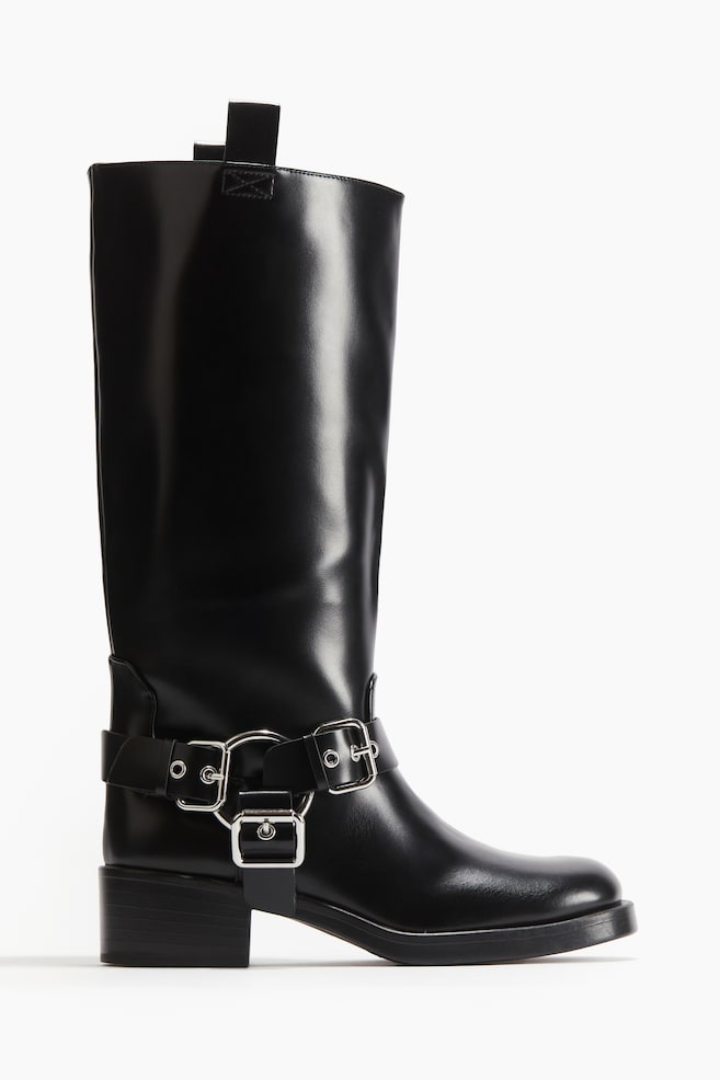 Bottes de style motard - Noir - 1