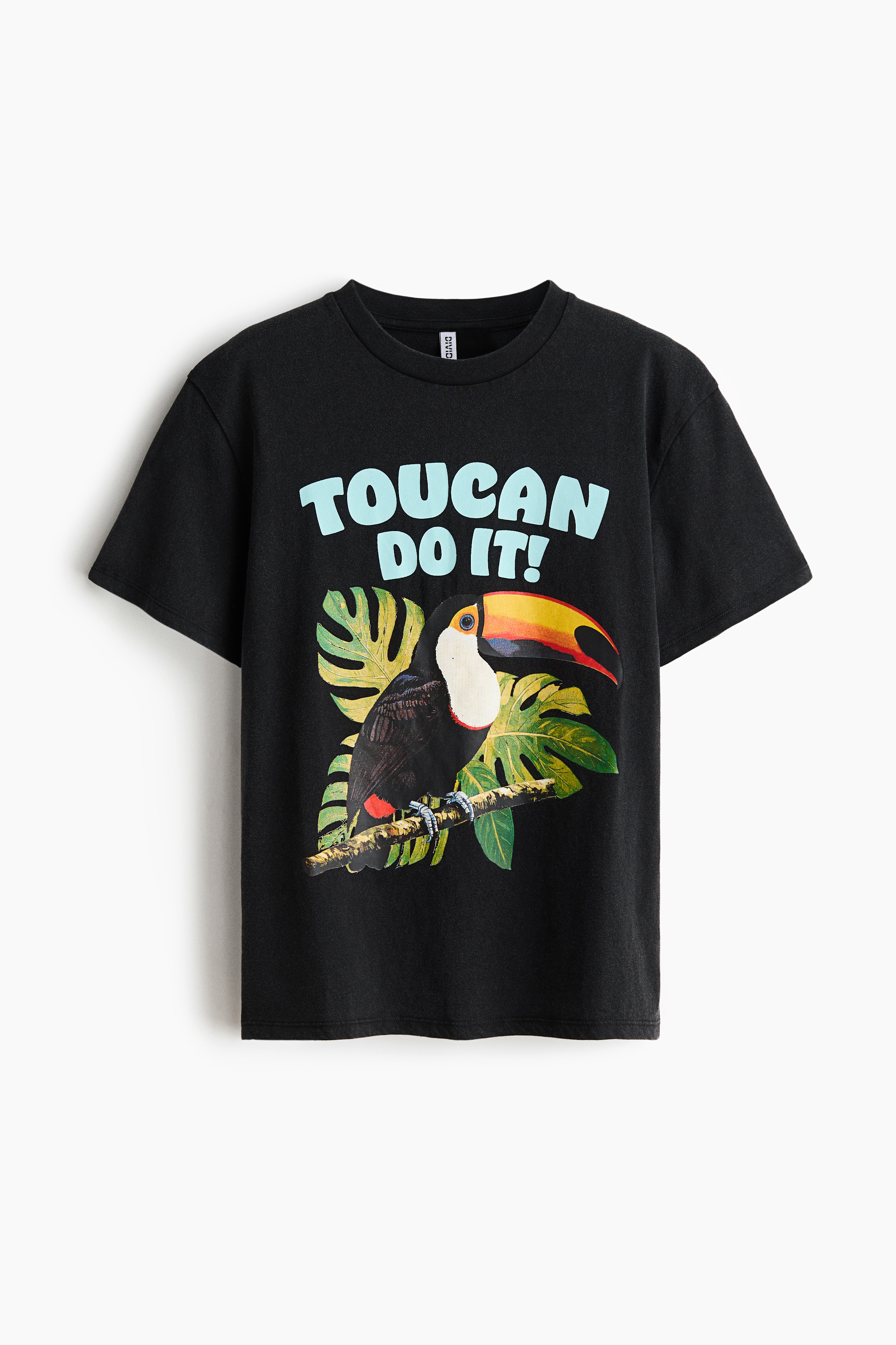 T-Shirt mit Applikationen-Schwarz/Tukan