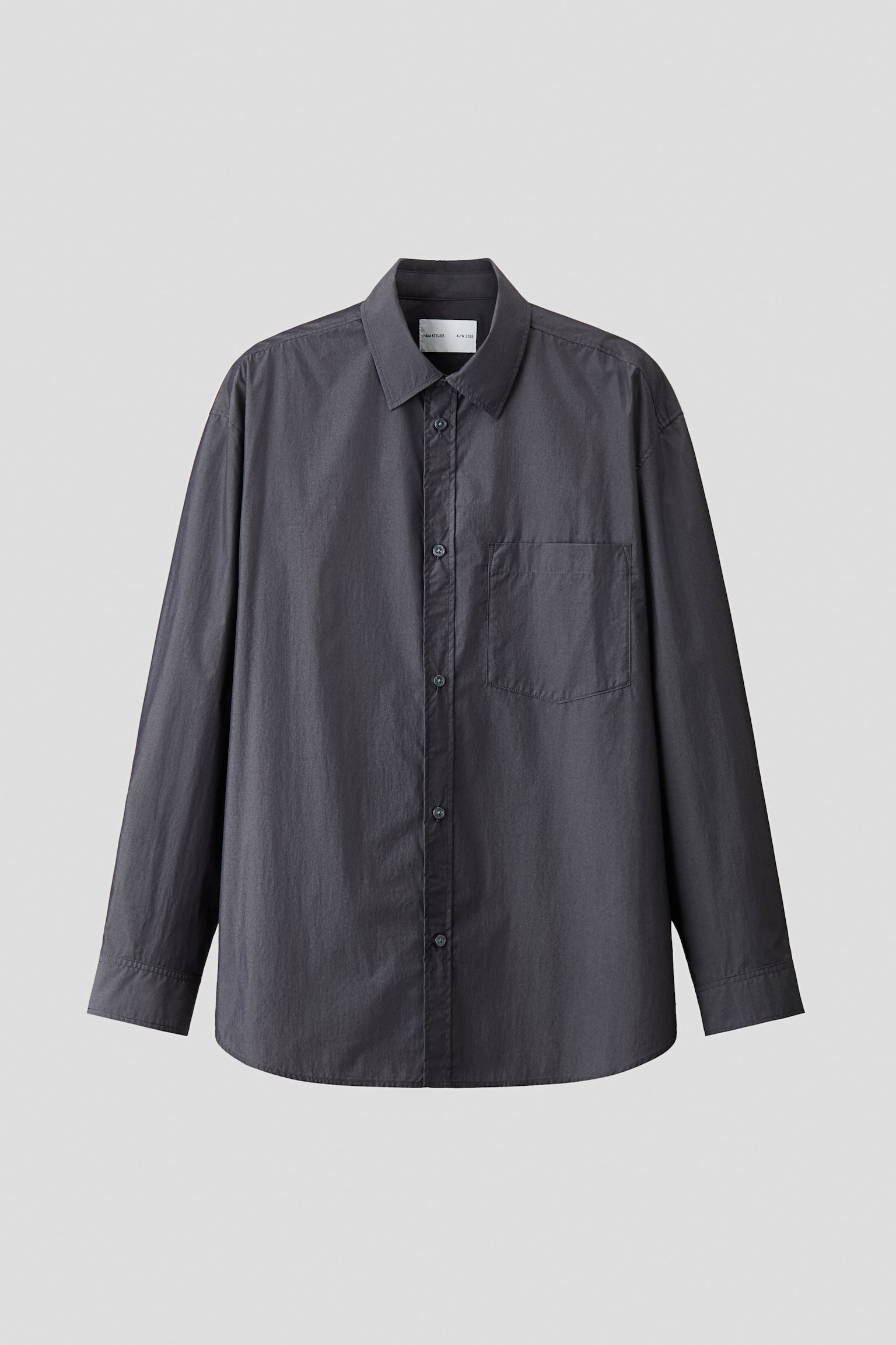 Poplin Gömlek Relaxed Fit - Koyu gri - 1