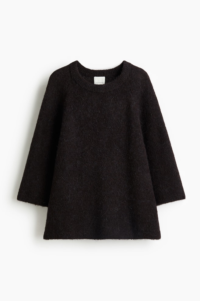 Alpaca-blend jumper - Dark brown/Orange - 1