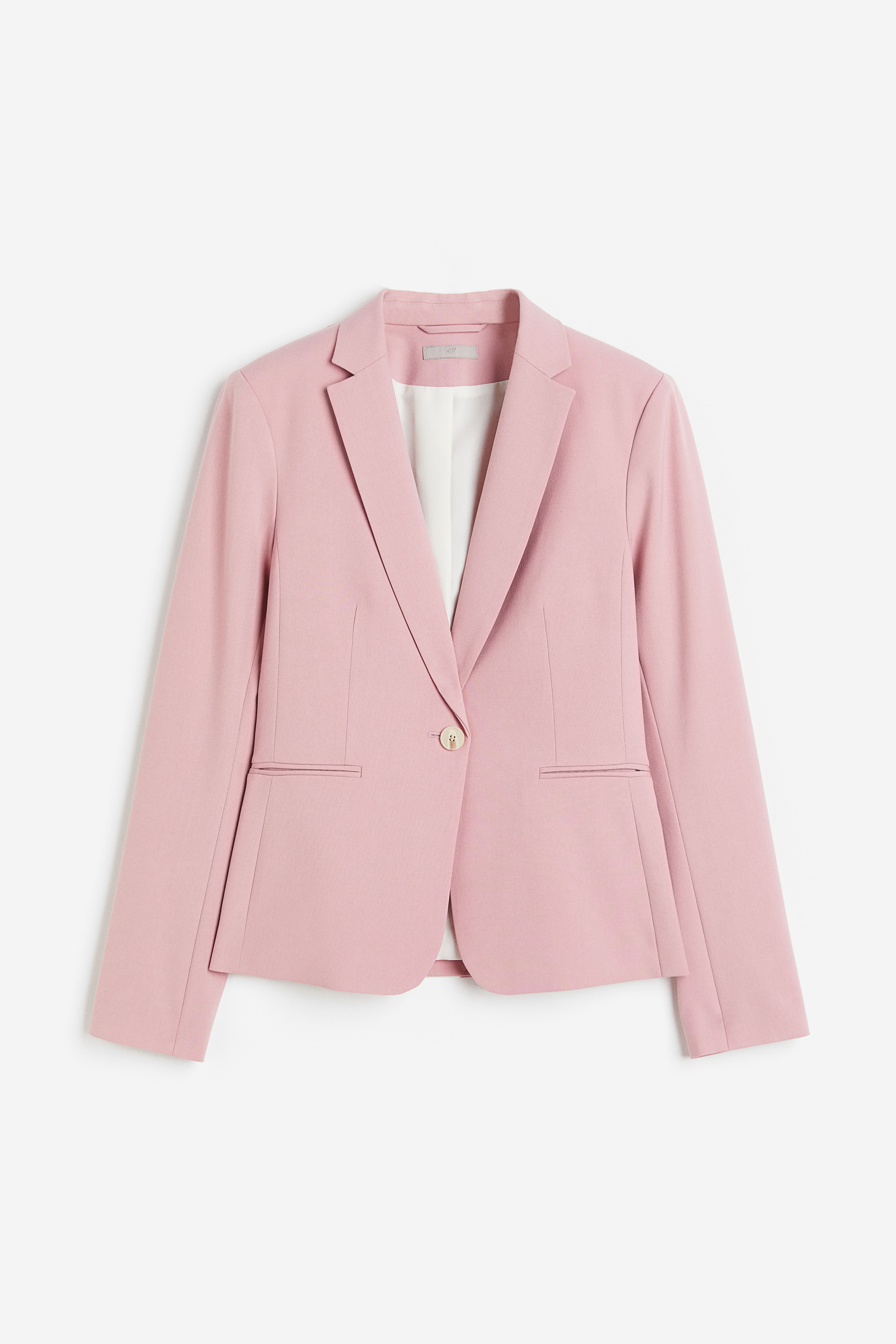 Fitted Blazer - Long sleeve - Regular length - Light pink - Ladies | H&M US